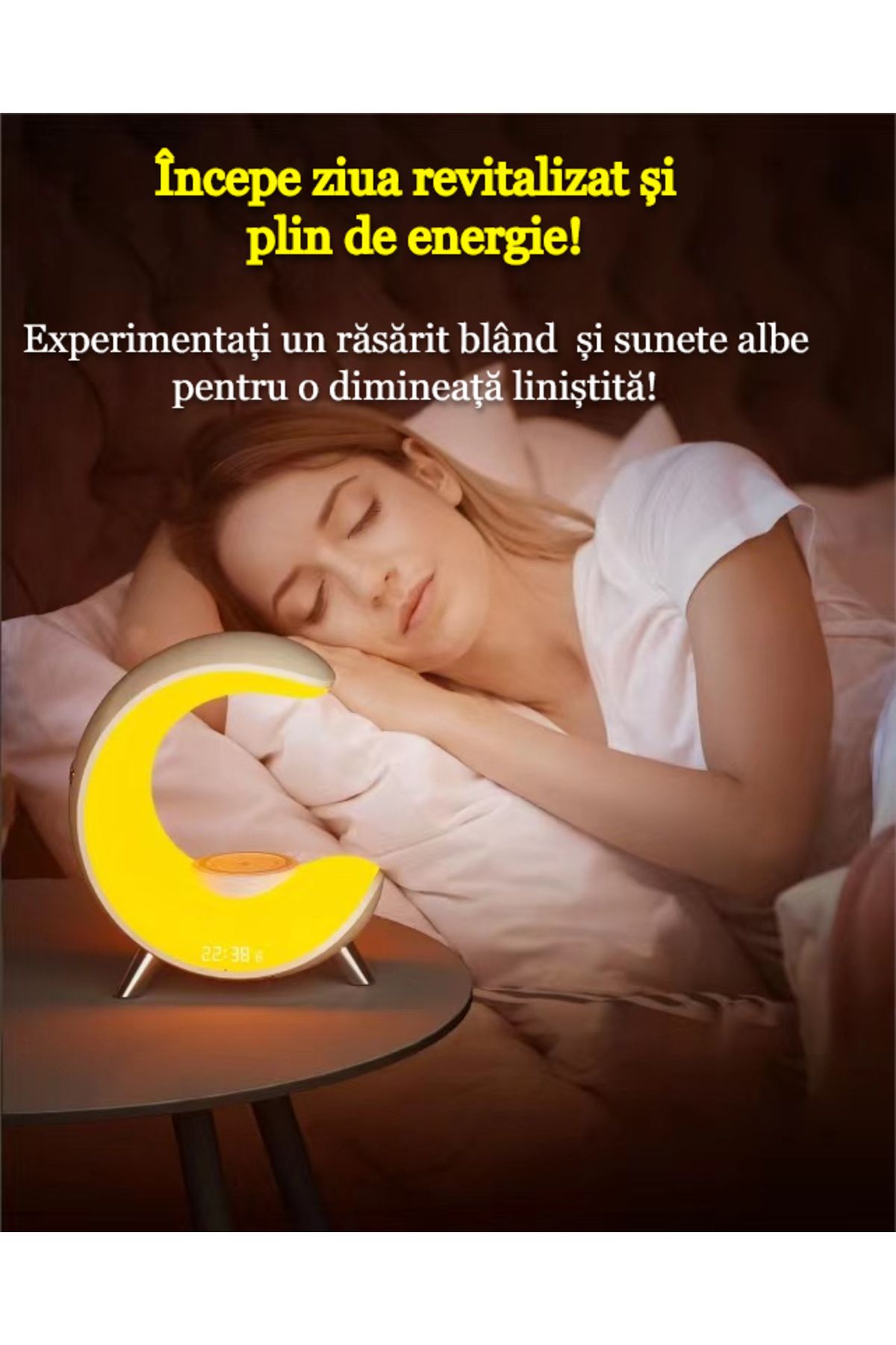 VENTLEX-Multifunctional RGB LED Smart Lamp, App Control, Bluetooth Speakers, Digital Clock Display, White 7