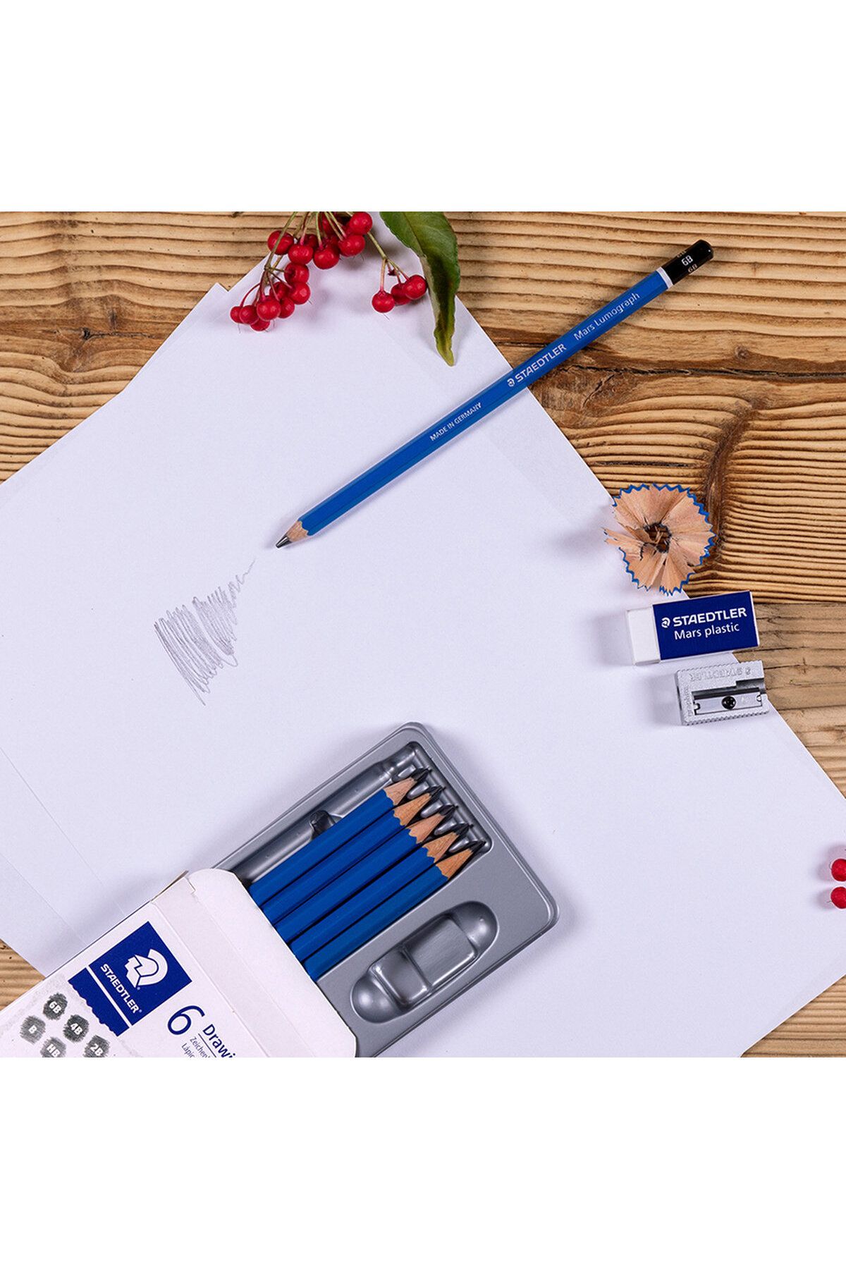 Staedtler-61 100 C6 Mars Lumograph Pencil Set – 6 Pcs 4
