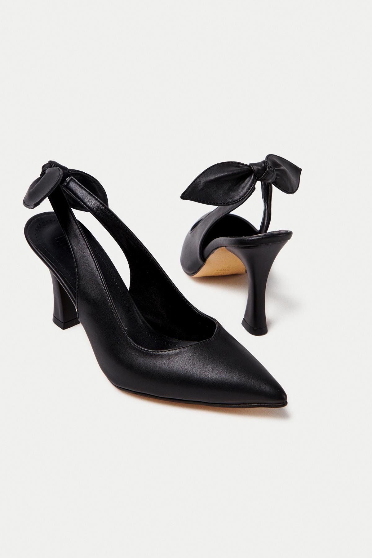 Mubiano-MBHSN8082-S Pantofi stiletto și cu toc pentru femei, cu detaliu de fundă elastică pe spate 4