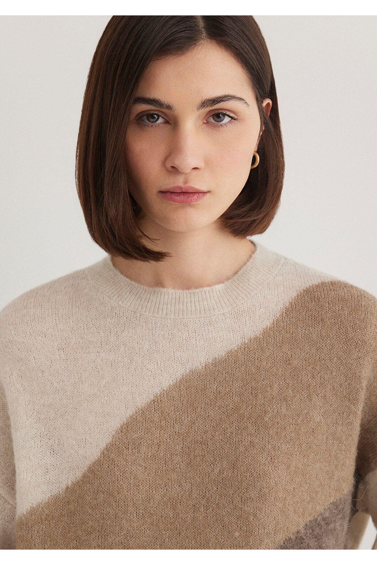 Mavi-Πουλόβερ Crew Neck Brown Loose Fit / Χαλαρή χαλαρή εφαρμογή 1710562 -86749 6
