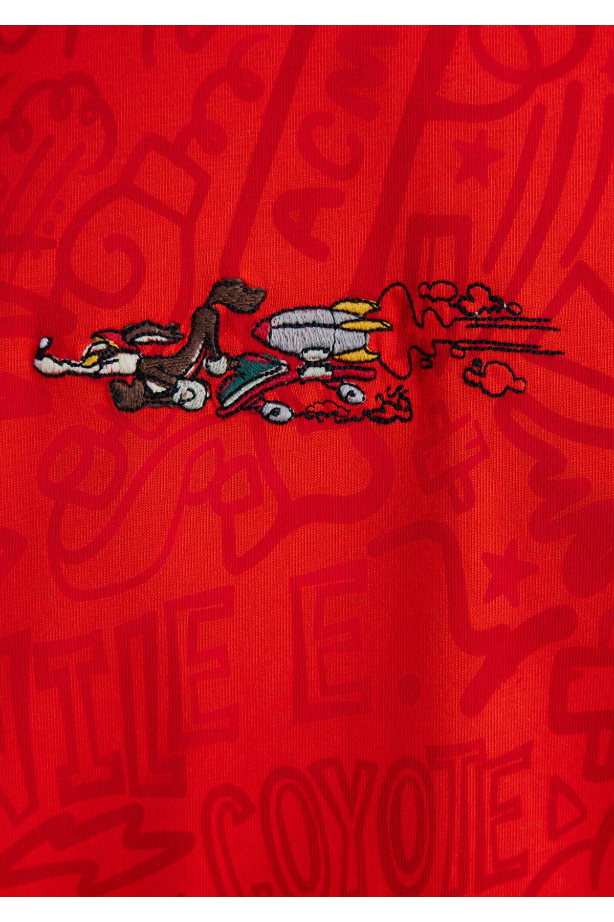 Mavi-Road Runner Printed Red T-shirt - Loose Fit 0611244 -70471 6