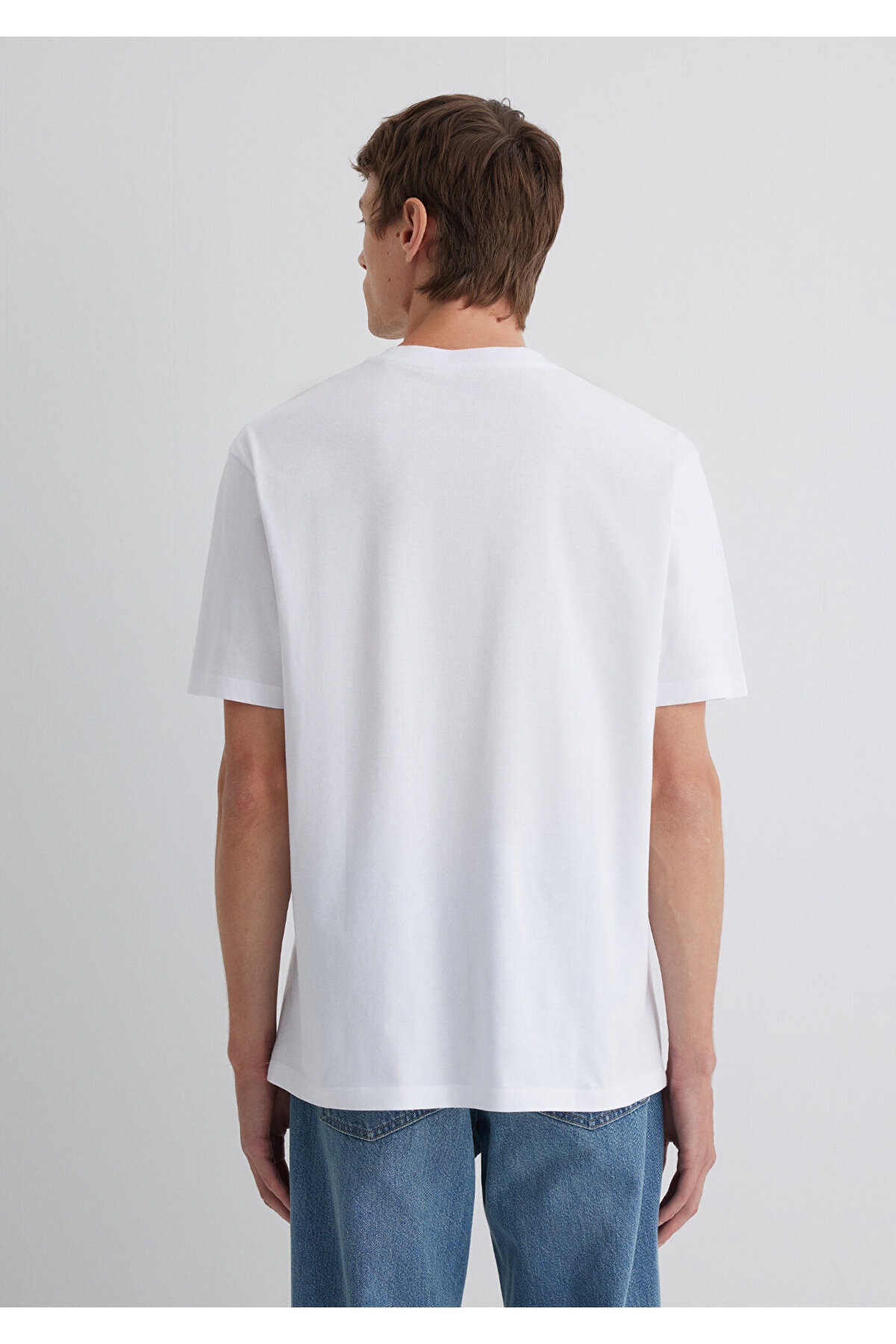 Mavi-Λευκό T-shirt με λογότυπο Loose Fit / Loose Relaxed Fit0611711-620 4