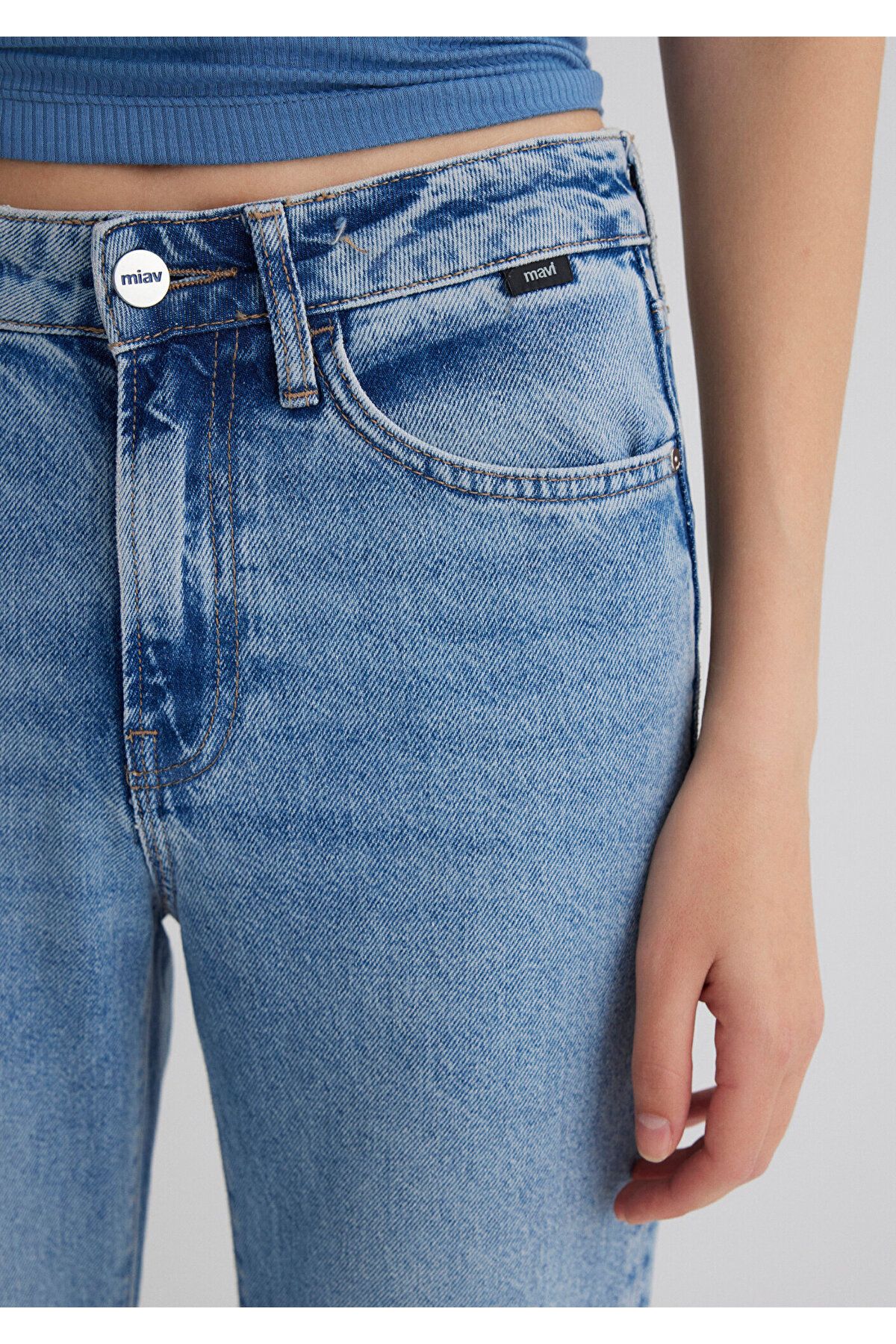 Mavi-Pantaloni Jeans Indigo Si Miav anii 90 6