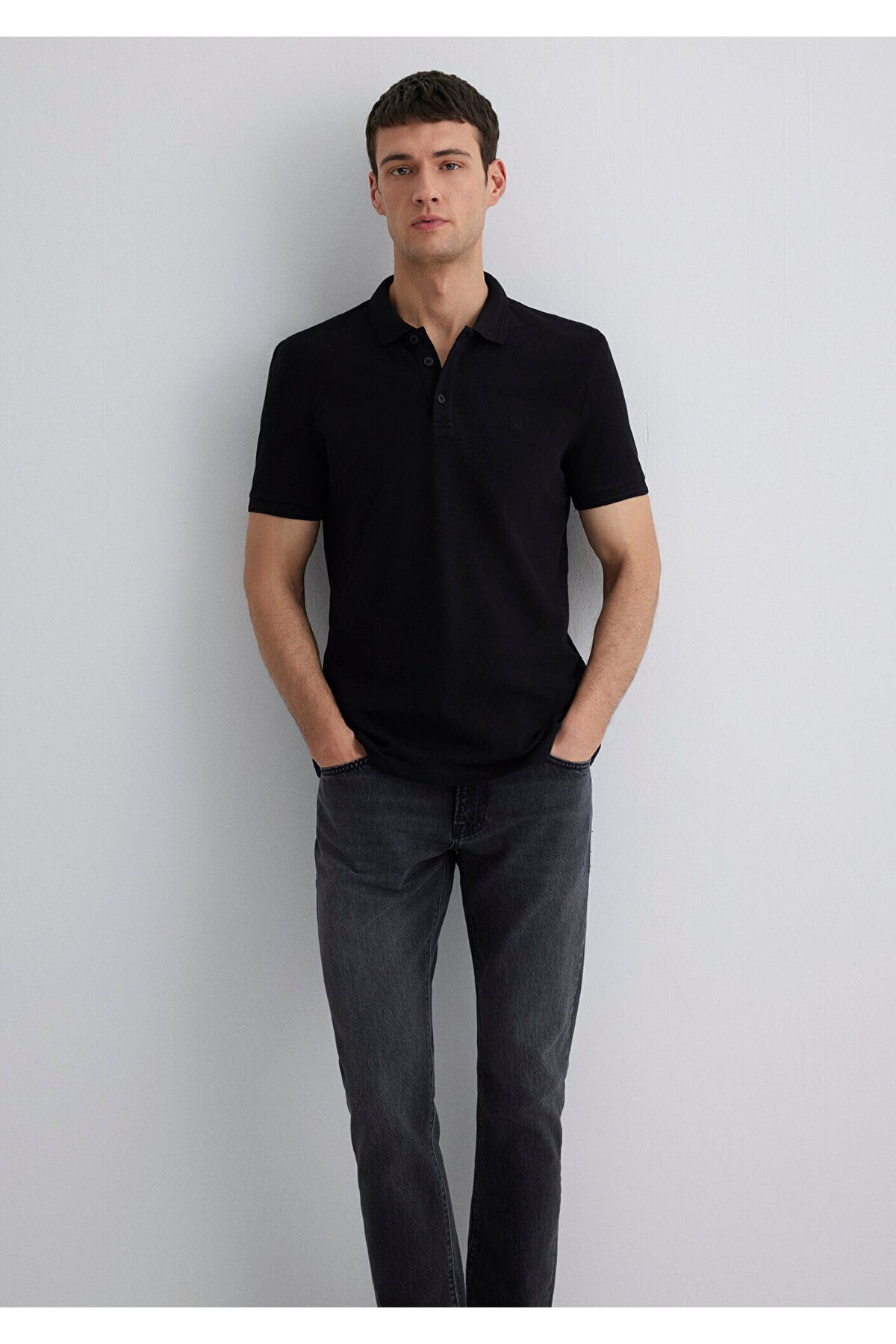 Mavi-Schwarzes Polo-T-Shirt Slim Fit / Schmaler Schnitt 064946-21842 2