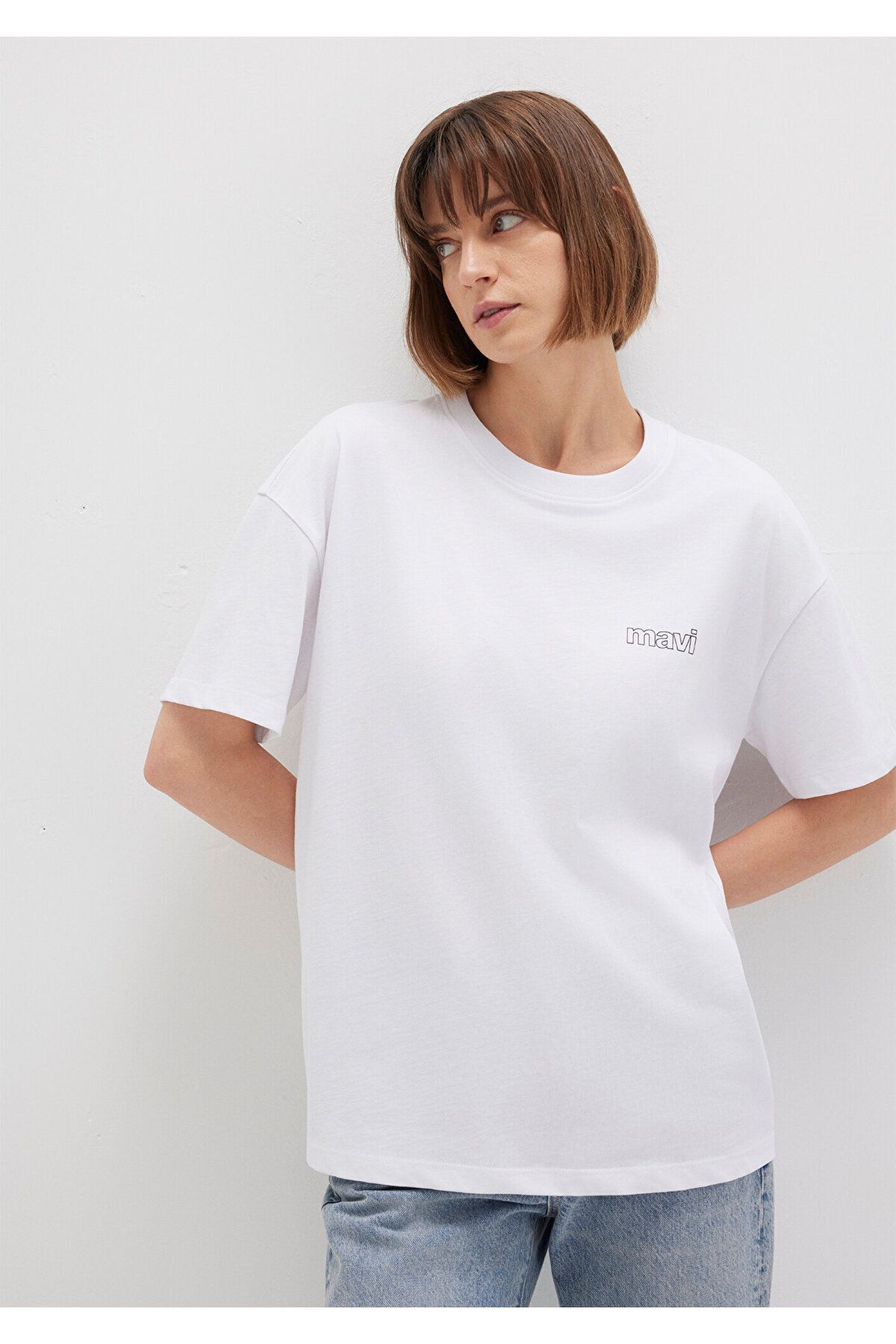 Mavi-Λογότυπο Λευκό T-Shirt Loose Fit 1611309-620 3