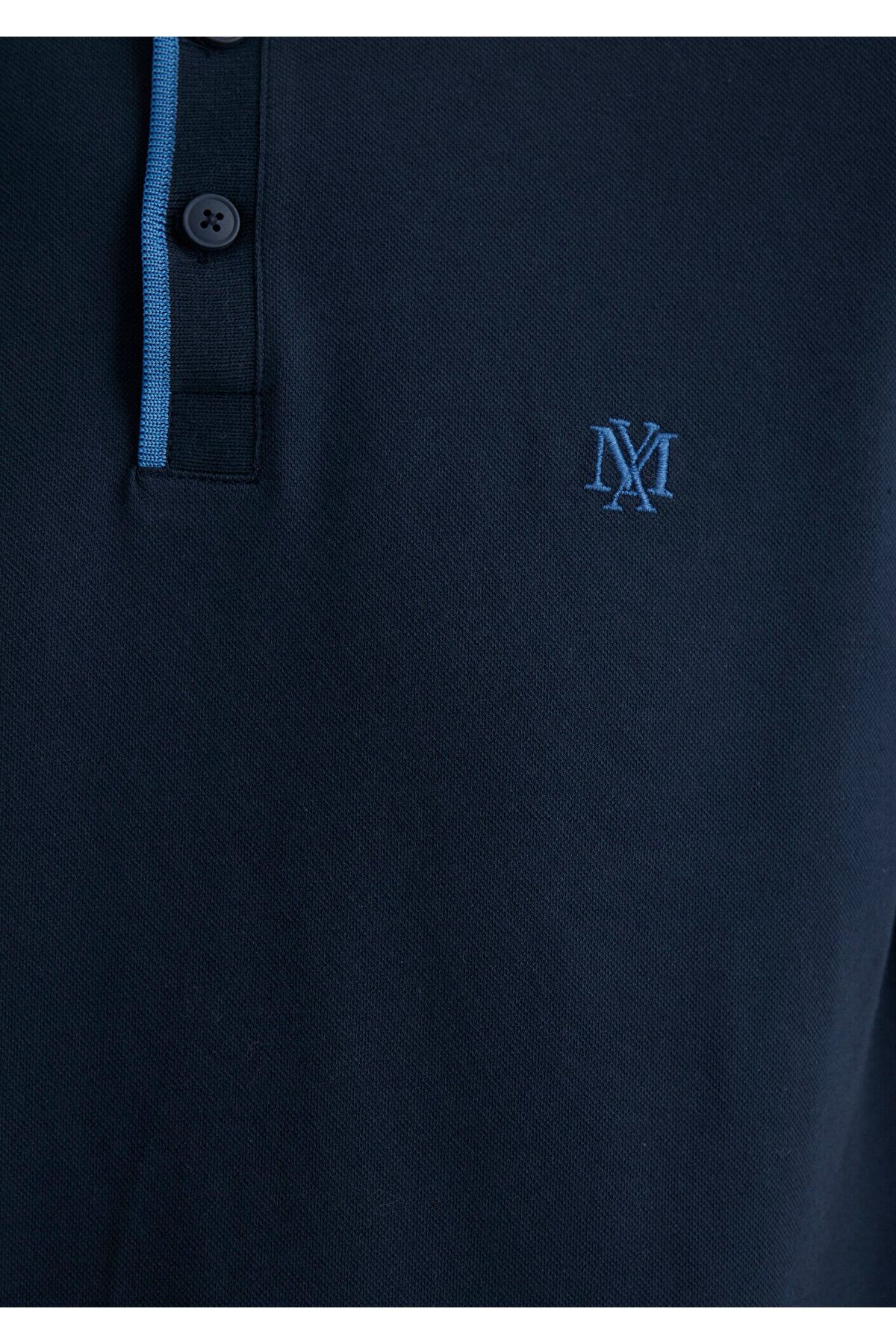 Mavi-Marineblaues Polo-T-Shirt mit Kragendetail, tailliert, 062373-28417 6