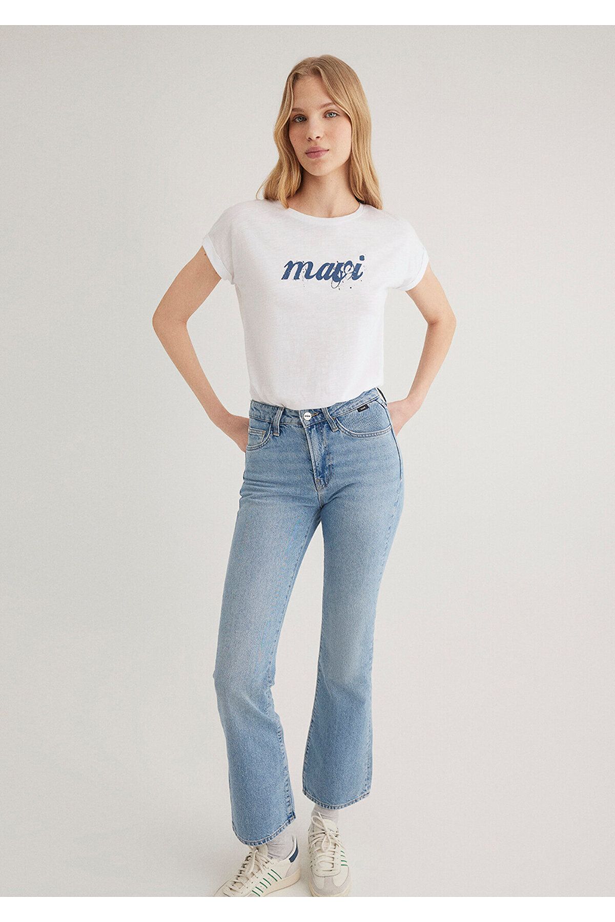 Mavi-Emblémával nyomtatott fehér póló Slim Fit / Slim Fit 166422-620 4