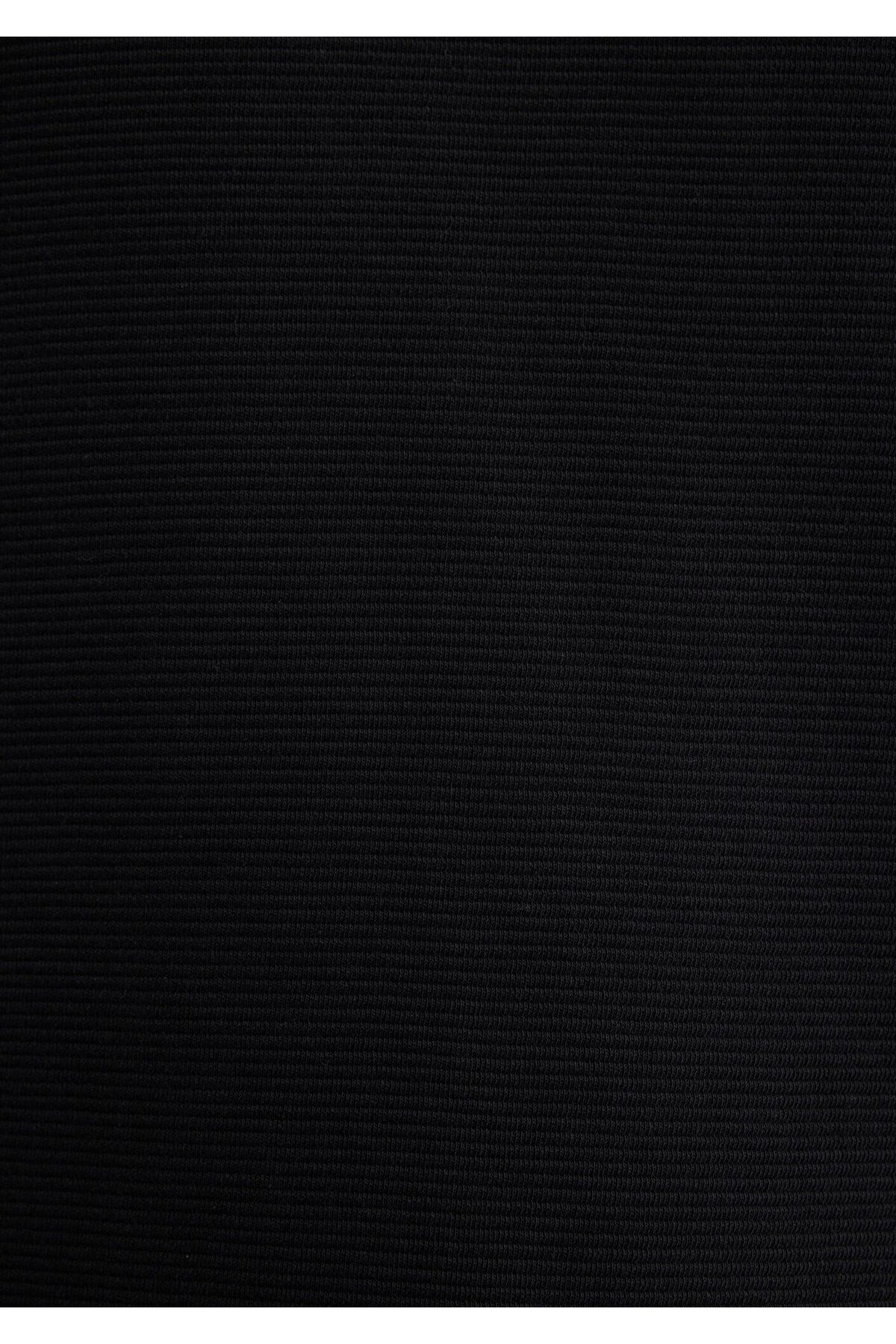 Mavi-Μακρυμάνικο μαύρο μπλουζάκι με υφή Slim Fit / Slim Fit 064622 -21842 7