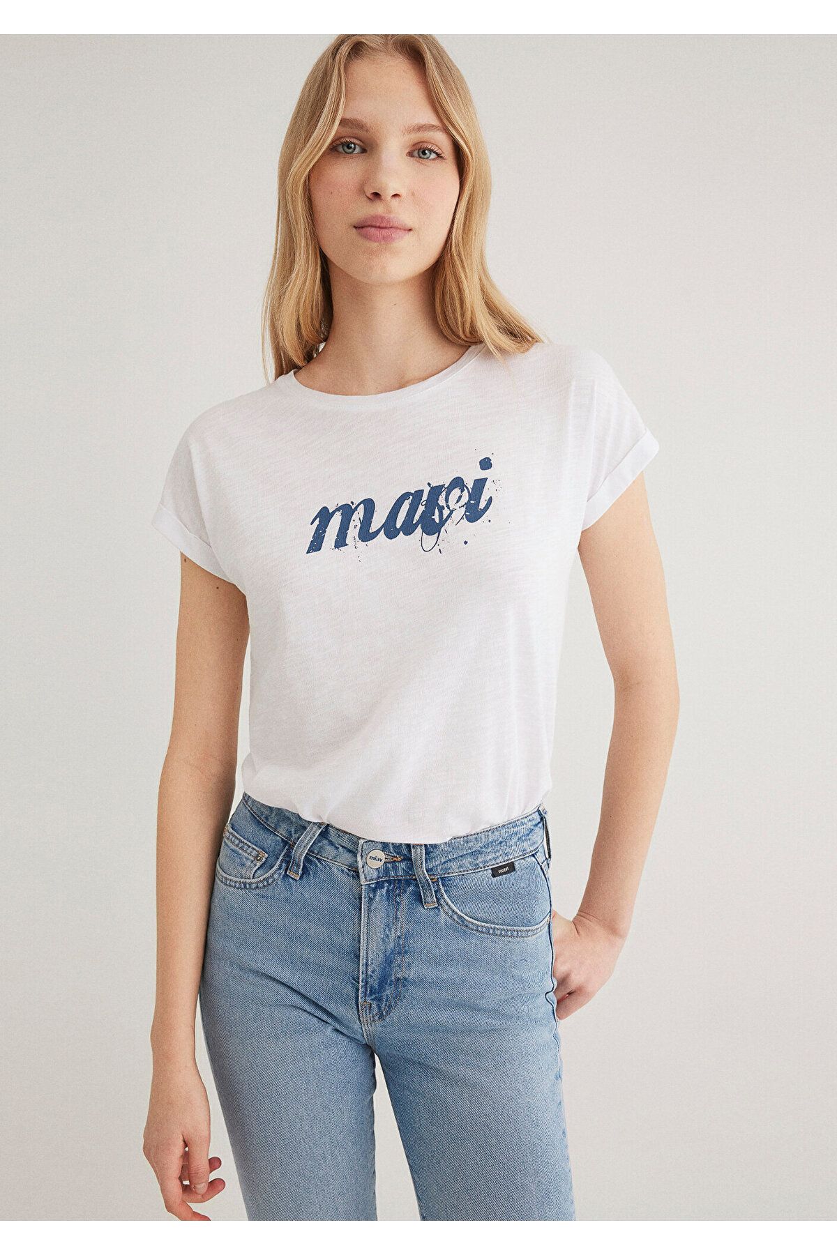 Mavi-Emblémával nyomtatott fehér póló Slim Fit / Slim Fit 166422-620 3