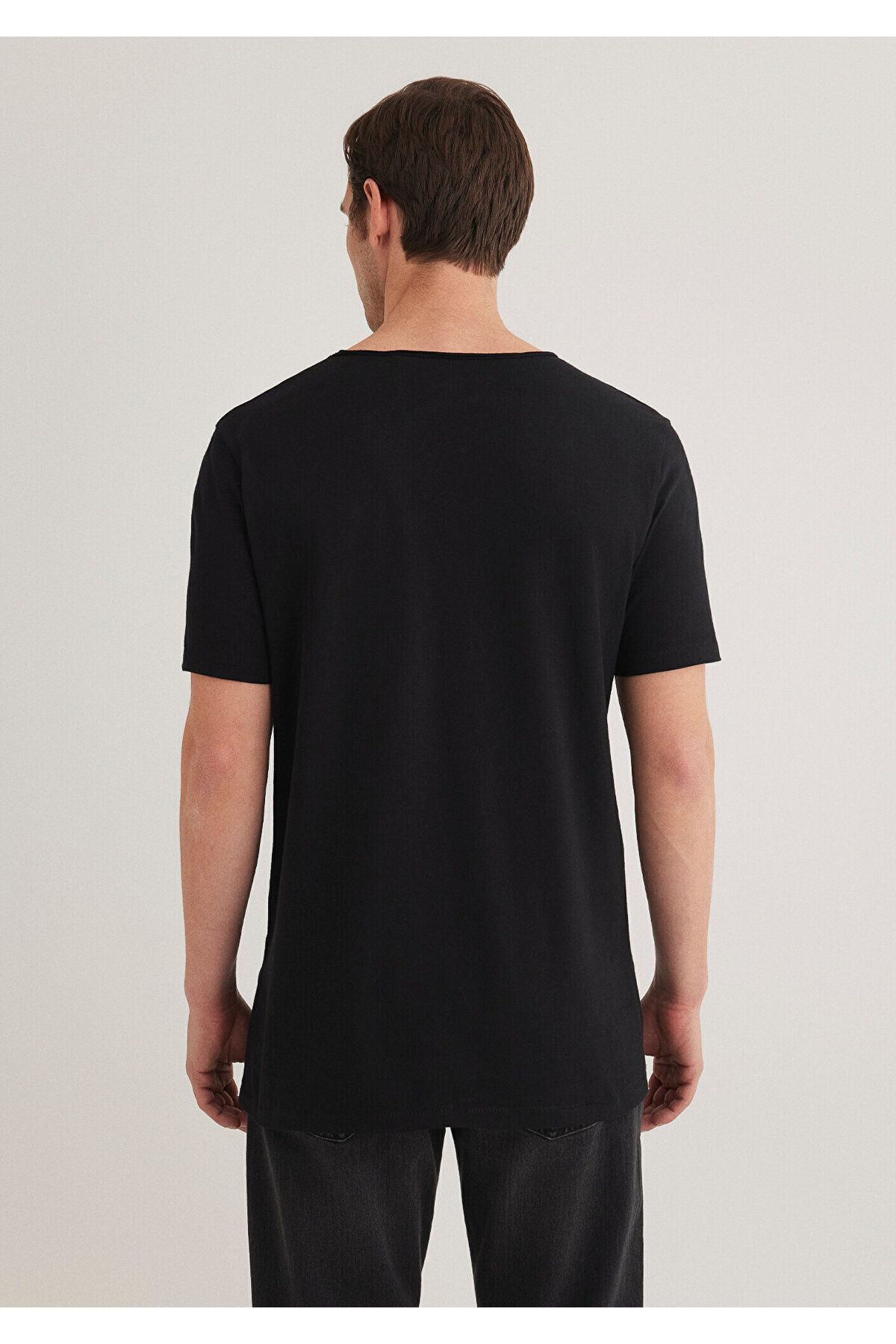 Mavi-Black Fitted T-Shirt - Collar Detailed, Fitted Cut064019-20933 4