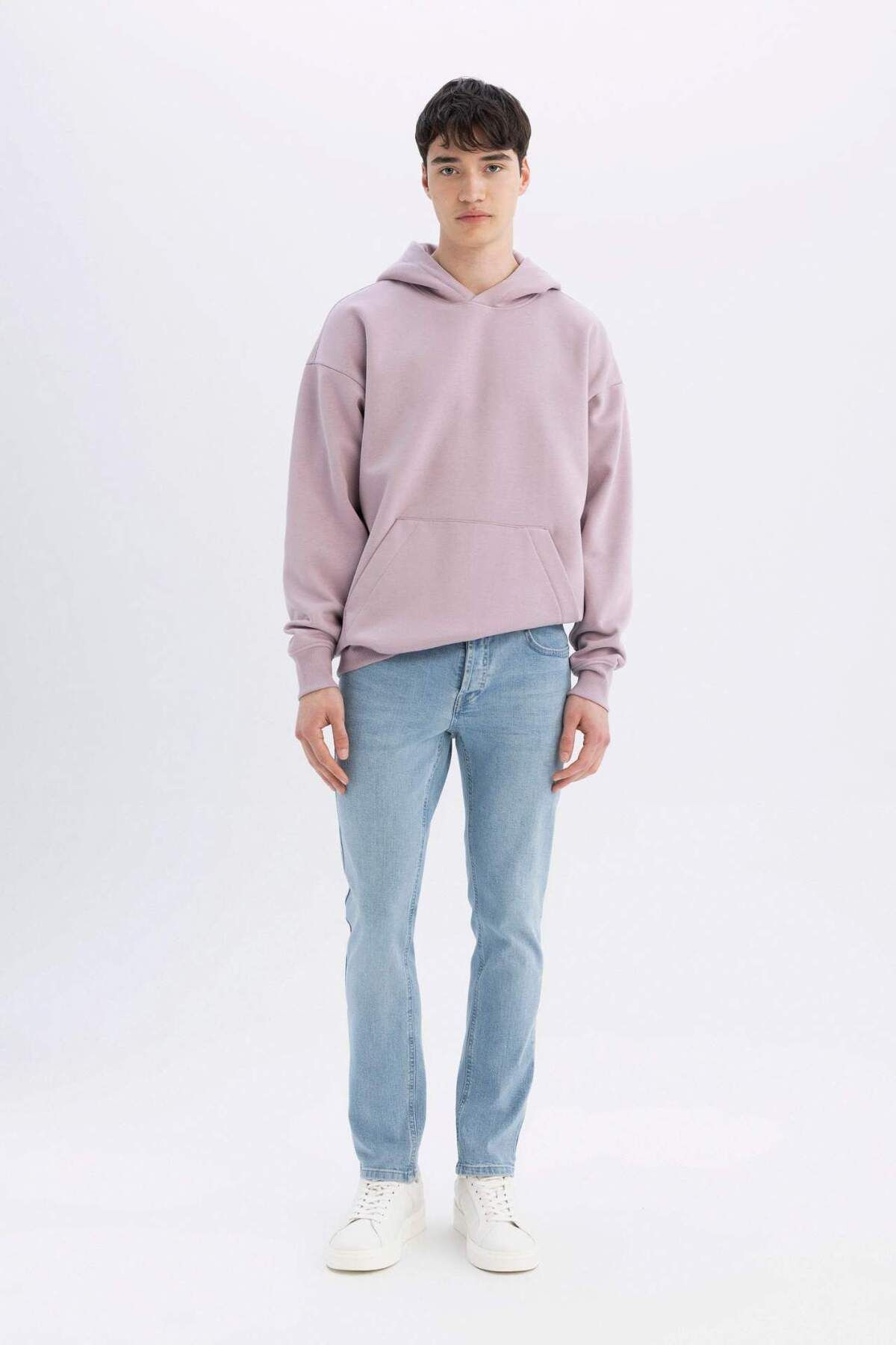 DeFacto-Übergröße Fit Wide Fit Kapuzenpullover Känguru Tasche Basic Plain Sweatshirt A4331ax24au 5