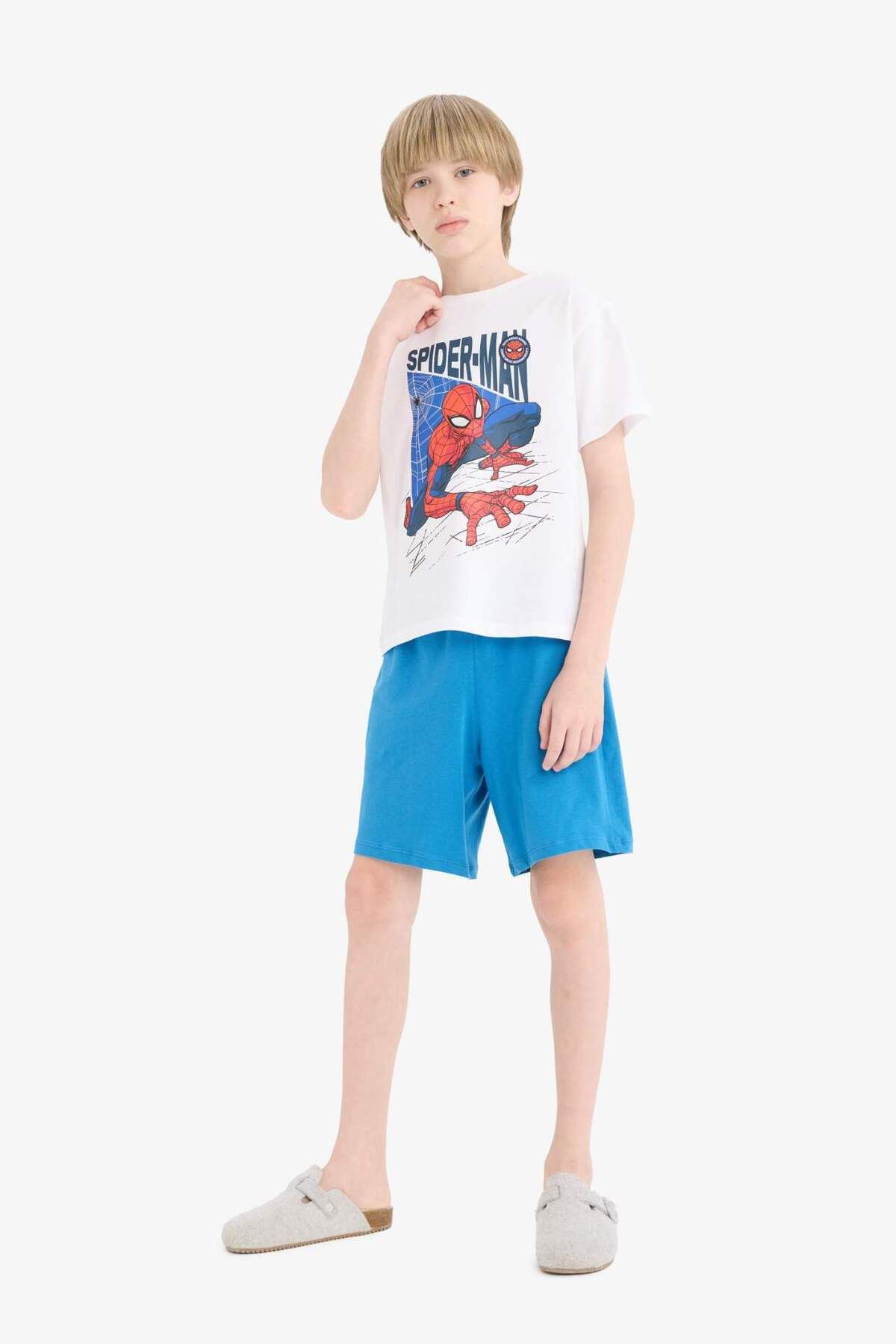 DeFacto-Jungen-Pyjama-Set „Marvel Spiderman“, kurzärmeliges Oberteil und Shorts E0343A825SM 6
