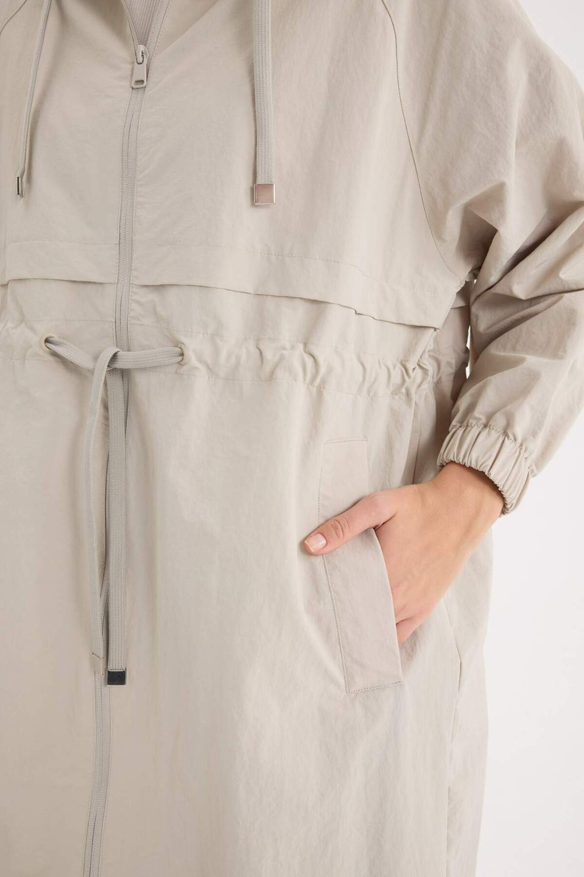 DeFacto-Langer Regenmantel - RegularFit, Kapuze, Taftstoff A6245ax24au 4