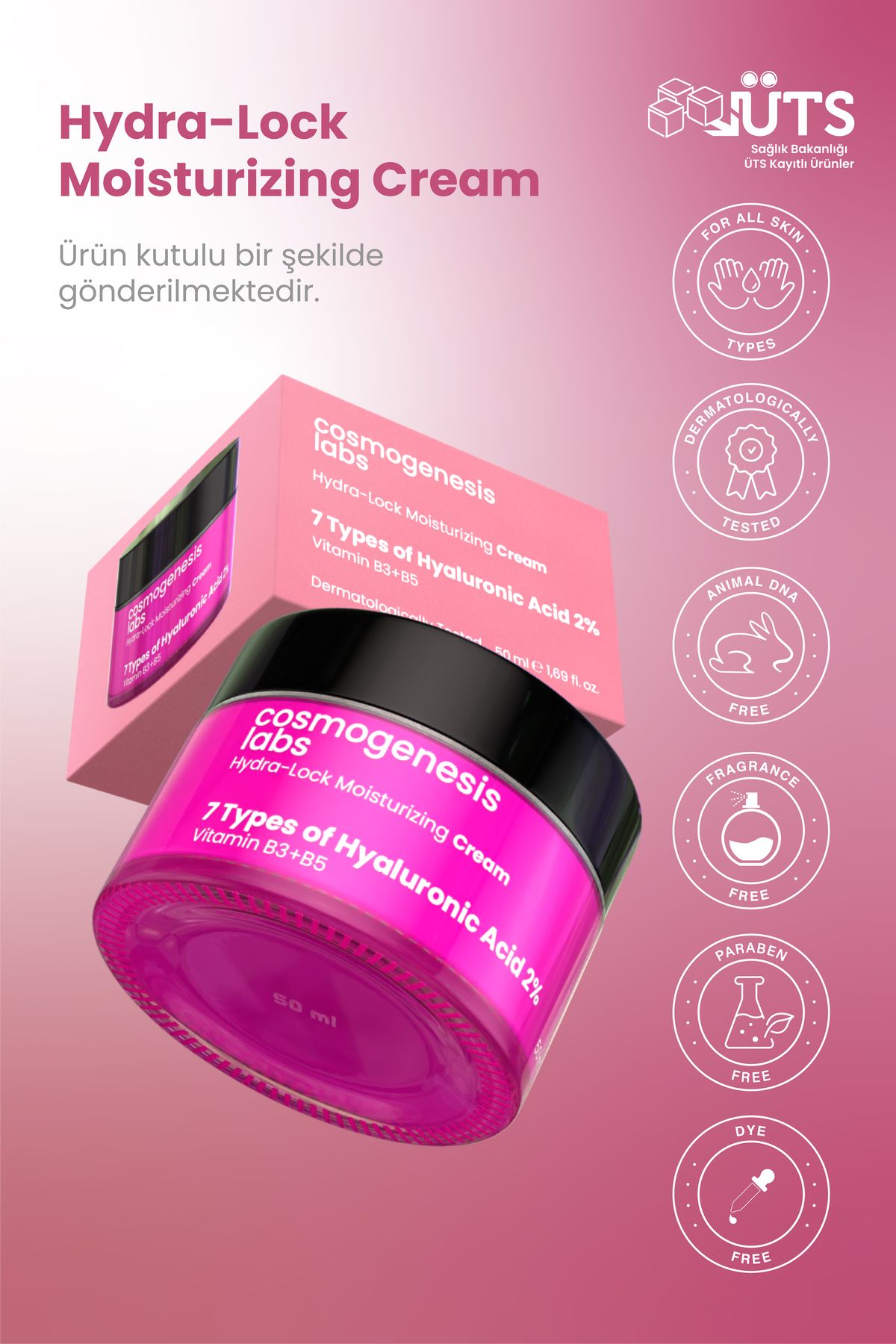 Cosmogenesis Labs-Intensive Moisturizing Face Cream 50ml – Special Water Based Brightening Tone Equalizing Vegan for Sensitive Skin 5