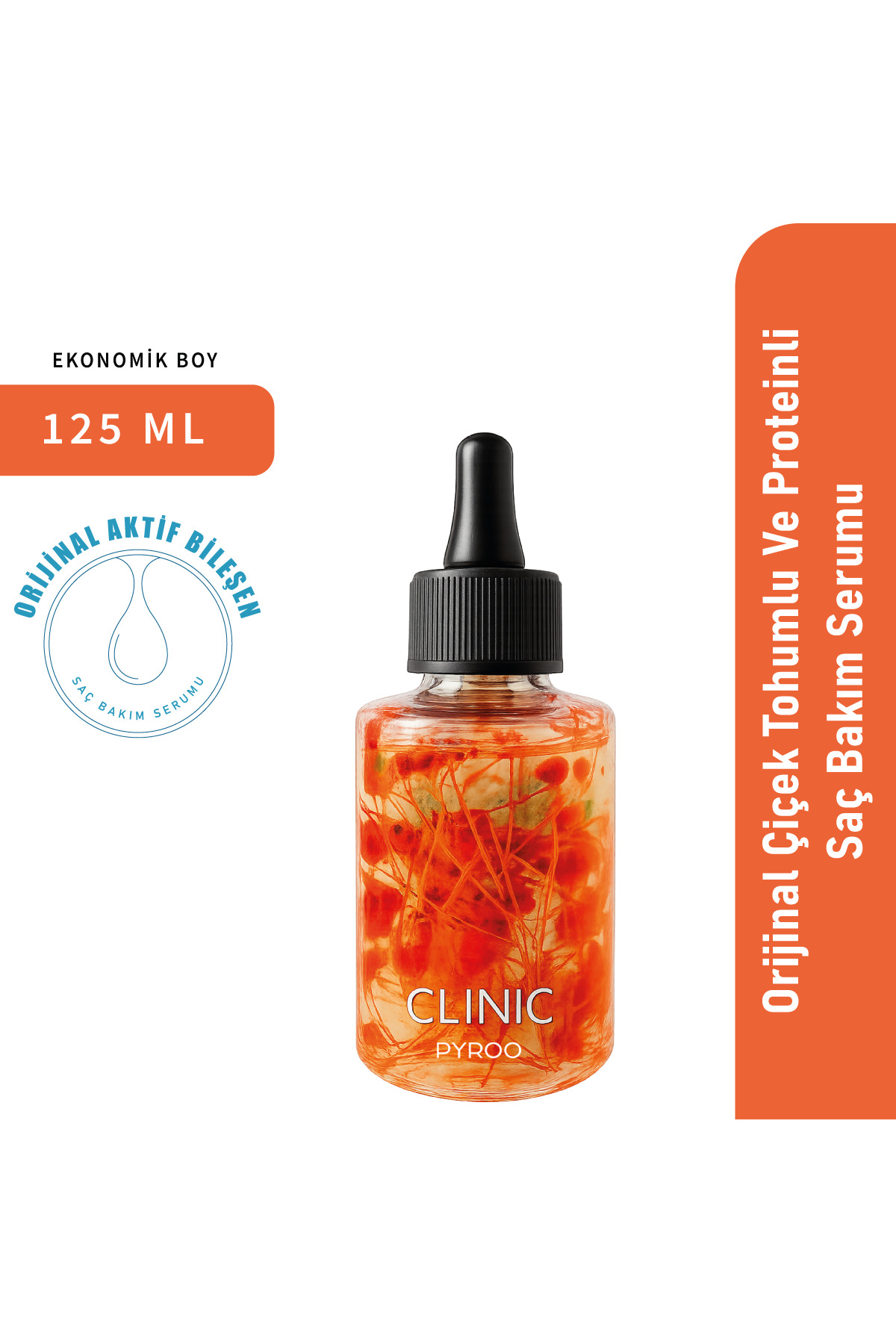 CLINIC PYROO Orijinal Çiçek Tohumlu Ve Proteinli Saç Bakım Serumu - 125 ml — #çiçektohumluyağ