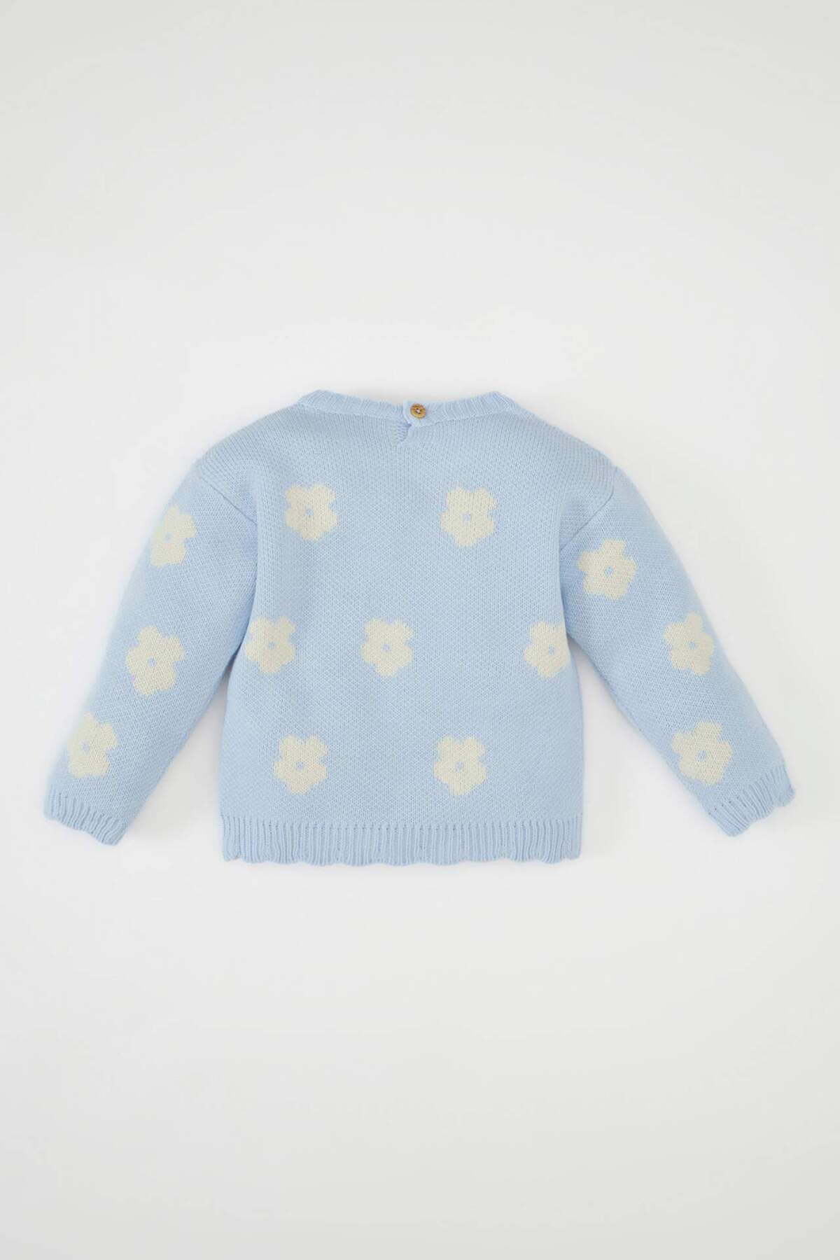 DeFacto-Pulover pentru fetiță, albastru, cu gâtul rotund, tricotaj floral C8309A524WN 5