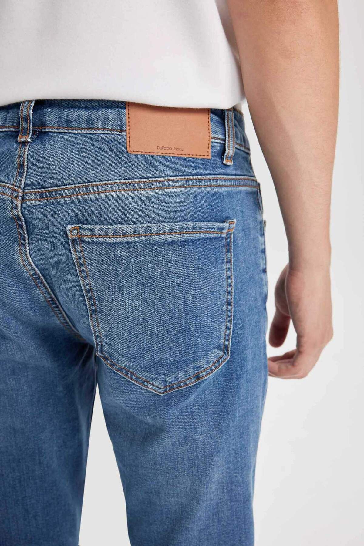 DeFacto-Pedro Slim Fit Regular Waist Skinny Leg Jeans - D6469AX24AU 6