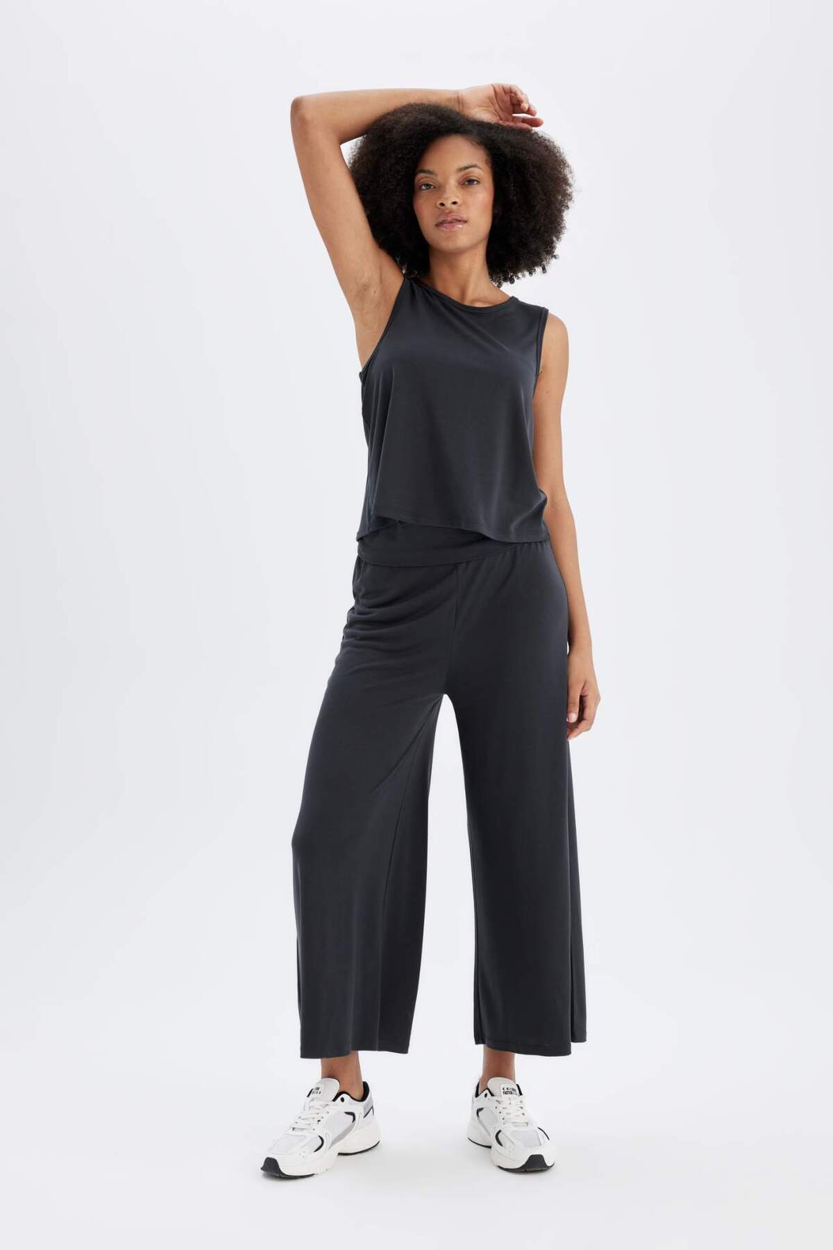 DeFacto-Fit Wide Leg Hose mit weitem Bein, Standardgröße, Modalstoff C0491ax24sm 2