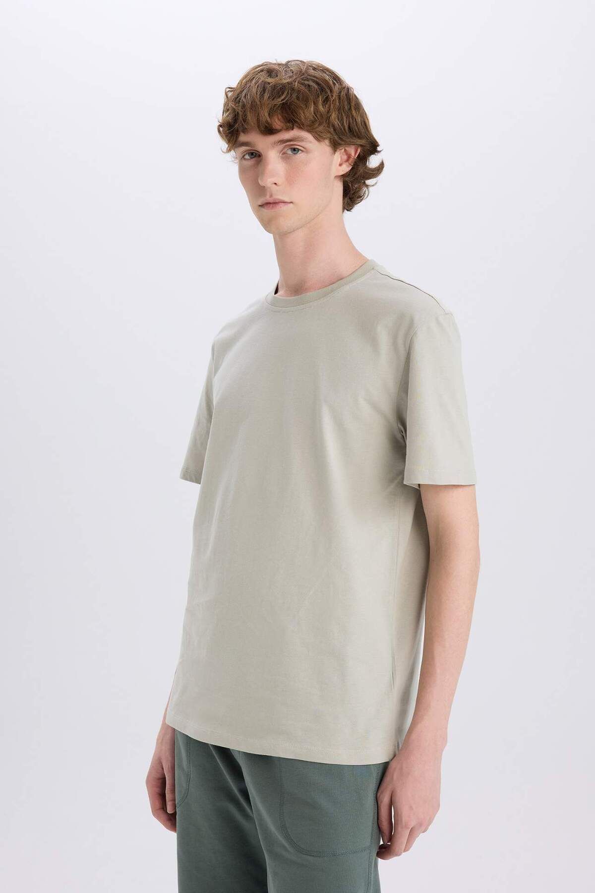DeFacto-Nové tričko Regular Fit Crew Neck 100% bavlna s krátkým rukávem - V7699AZ24SP 4