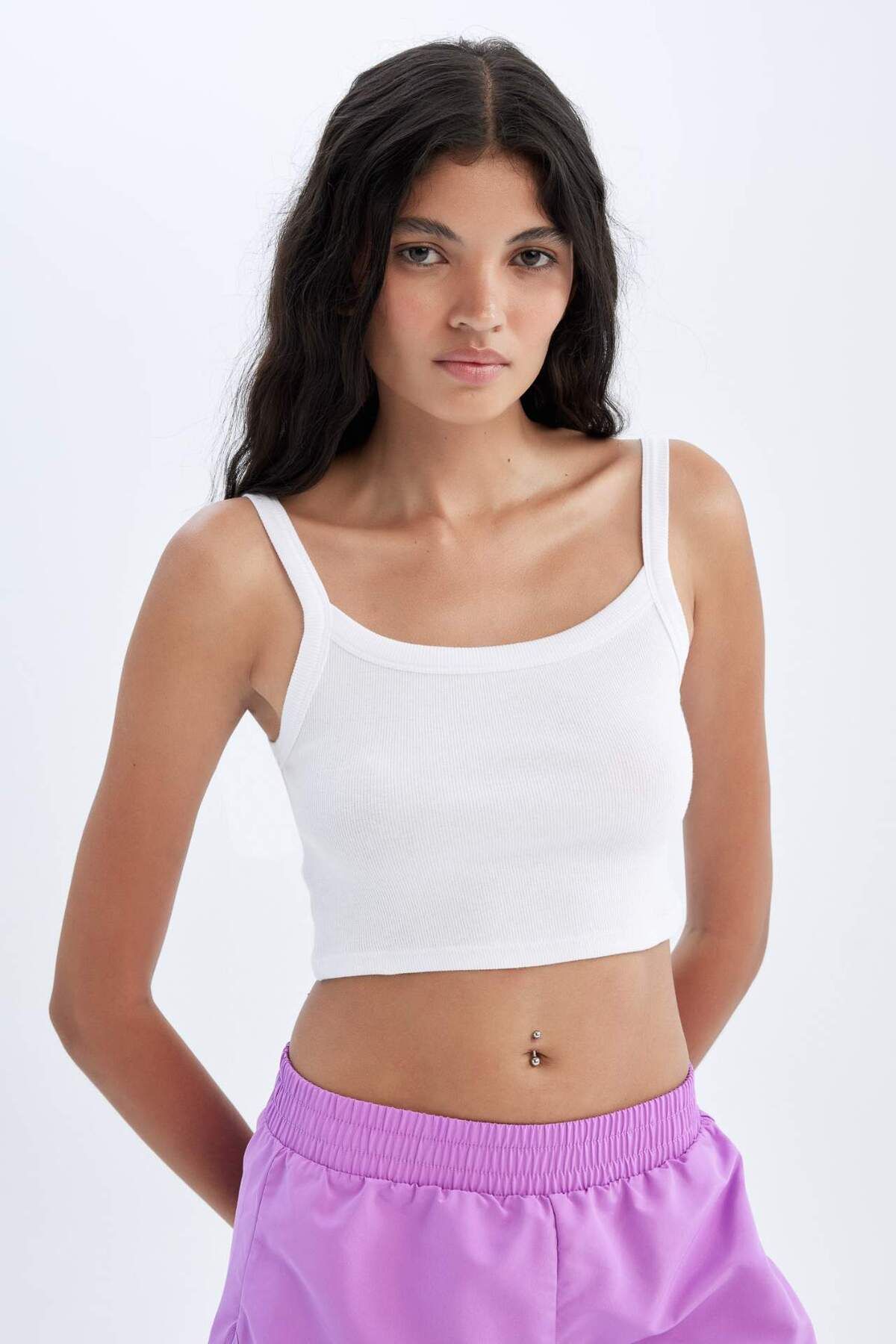 DeFacto-Μπλουζάκι με ραβδώσεις Regular Fit-Fall in Love B3025AX24SM 3