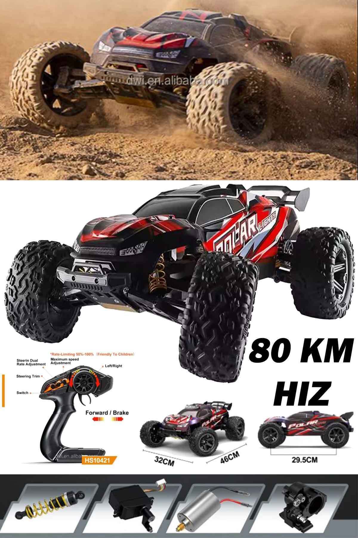 Oruç Oyuncak Uzaktan Kumandalı 80 Km/h 1/8 Elektrikli 2.4ghz Servo Motor Arazi Araç Scale High Speed