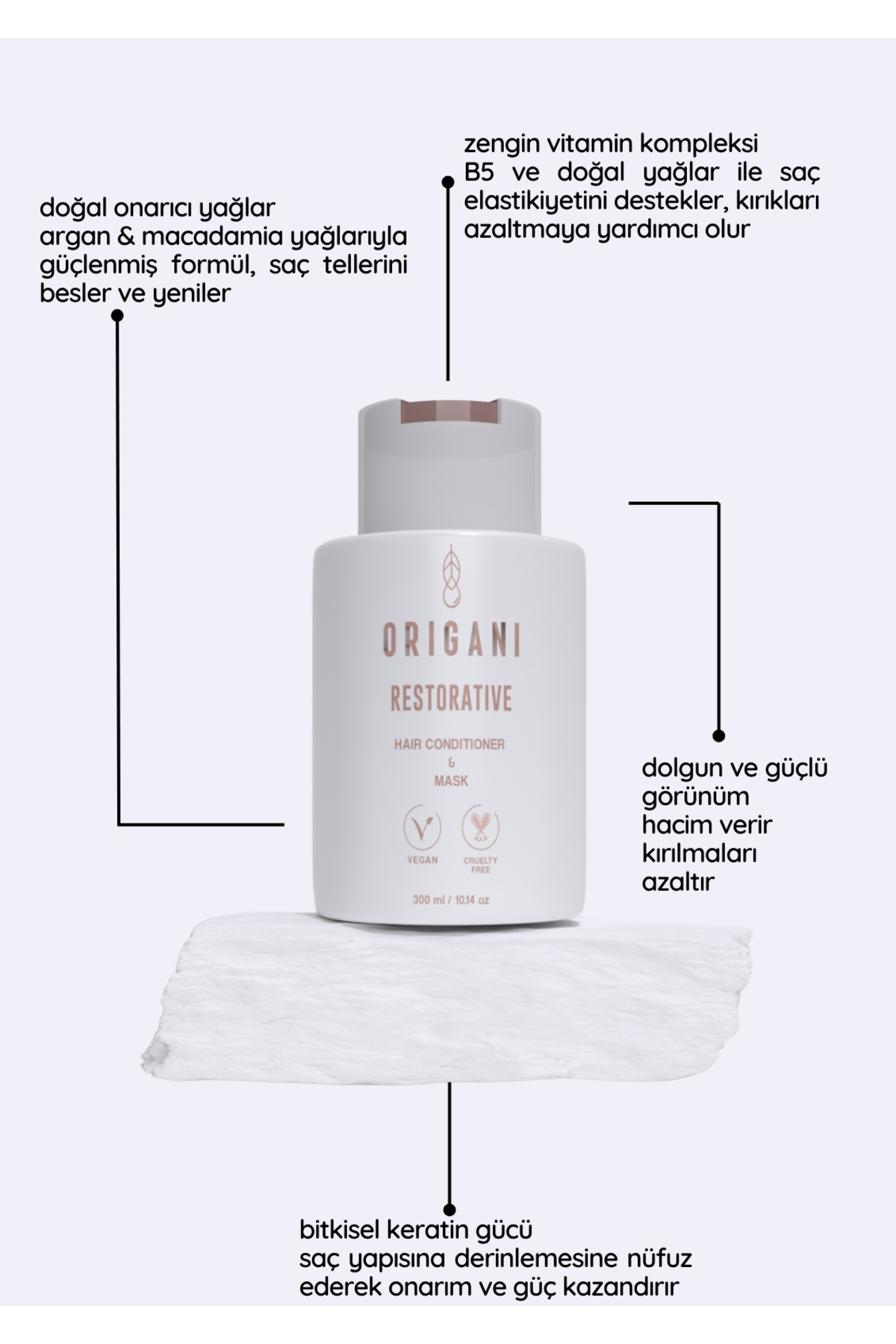 Restorative Saç Maskesi ve Saç Kremi — ORI-RSR-001 — تصویر 3 از 6