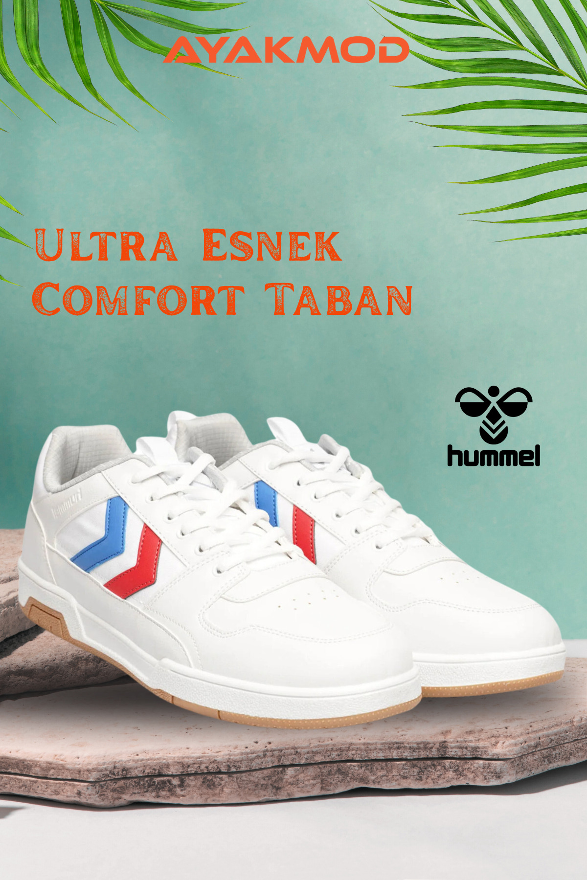 کفش ورزشی سفید بنددار یونیسکس 900643 Hml Versailles هامل کفش اسنیکر hummel