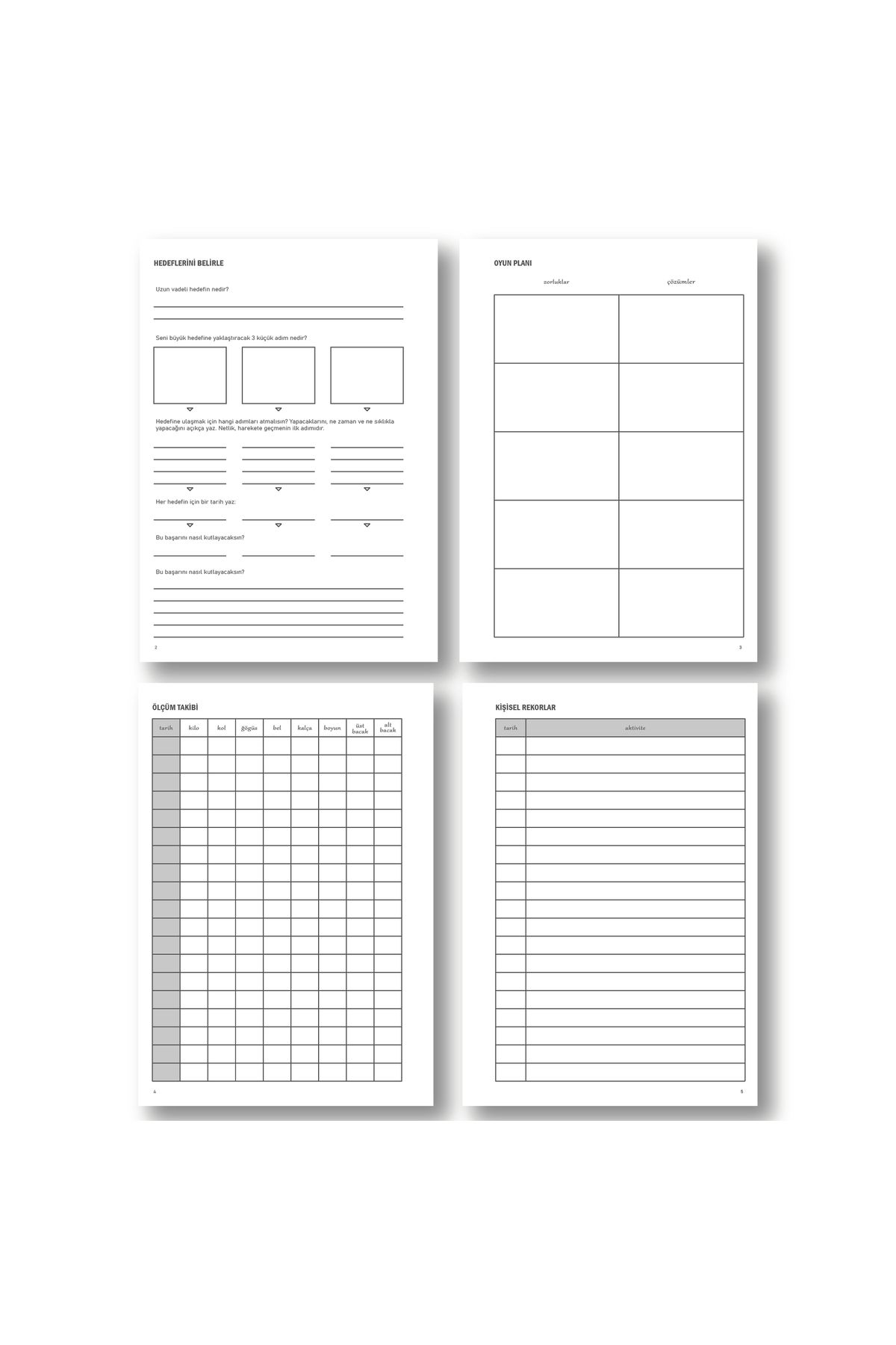 Fark Tanıtım-Fit Journal Sports and Exercise Planner Notebook – Daily with 4-Month Goal Tracking |   A5 Spiral 7