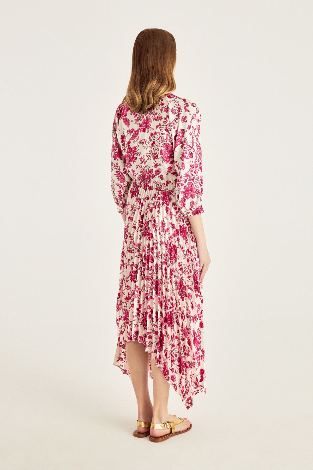 Naramaxx-Asymmetrical Skirt Pleated Dress 5