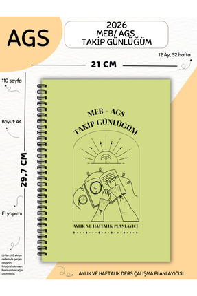 Else Craft 2026 MEB / AGS Sınav Takip Günlüğüm - Yeşil - Aylık - Haftalık Der...