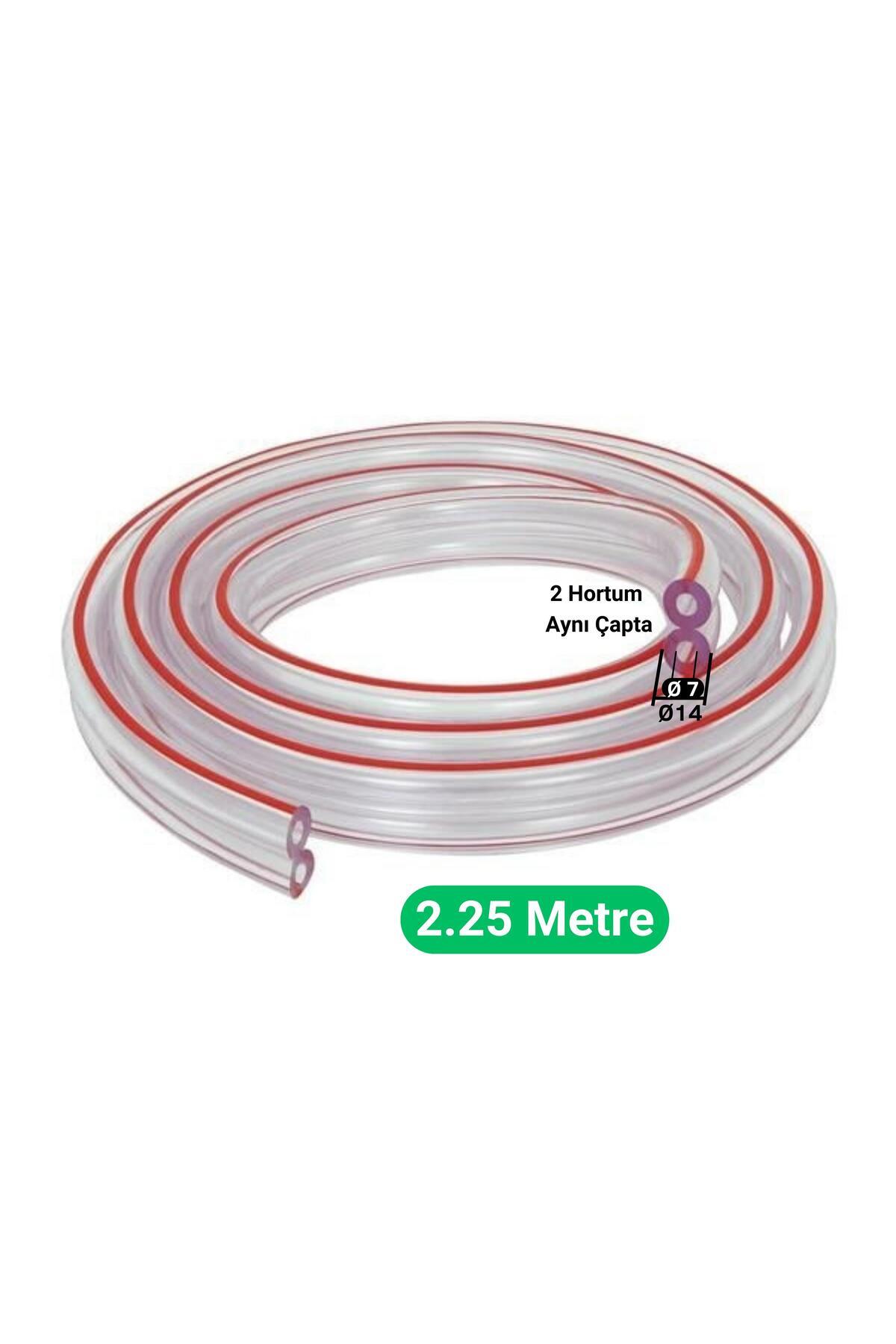 ハム汰 Melasty Süt Sağma Makinesi İkili Nabız Hortumu (Ø7xØ14mm) (2,25M