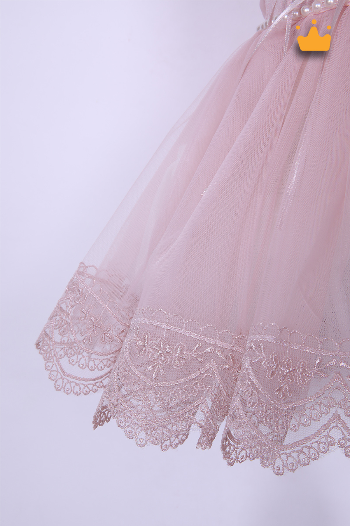 MİNİMONY 0-24 Ay Gofre Tül Etekli Kız Bebek Çocuk Abiye Bayramlık Elbise Saç Bandı Set Pudra 1007 fotoğrafı 5 (önizleme)