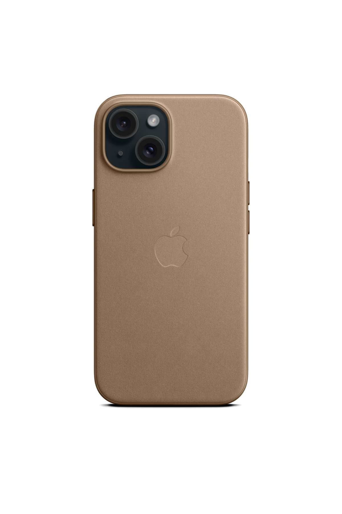 Apple-جراب iPhone 15 FineWoven مع MagSafe - بني رمادي 5