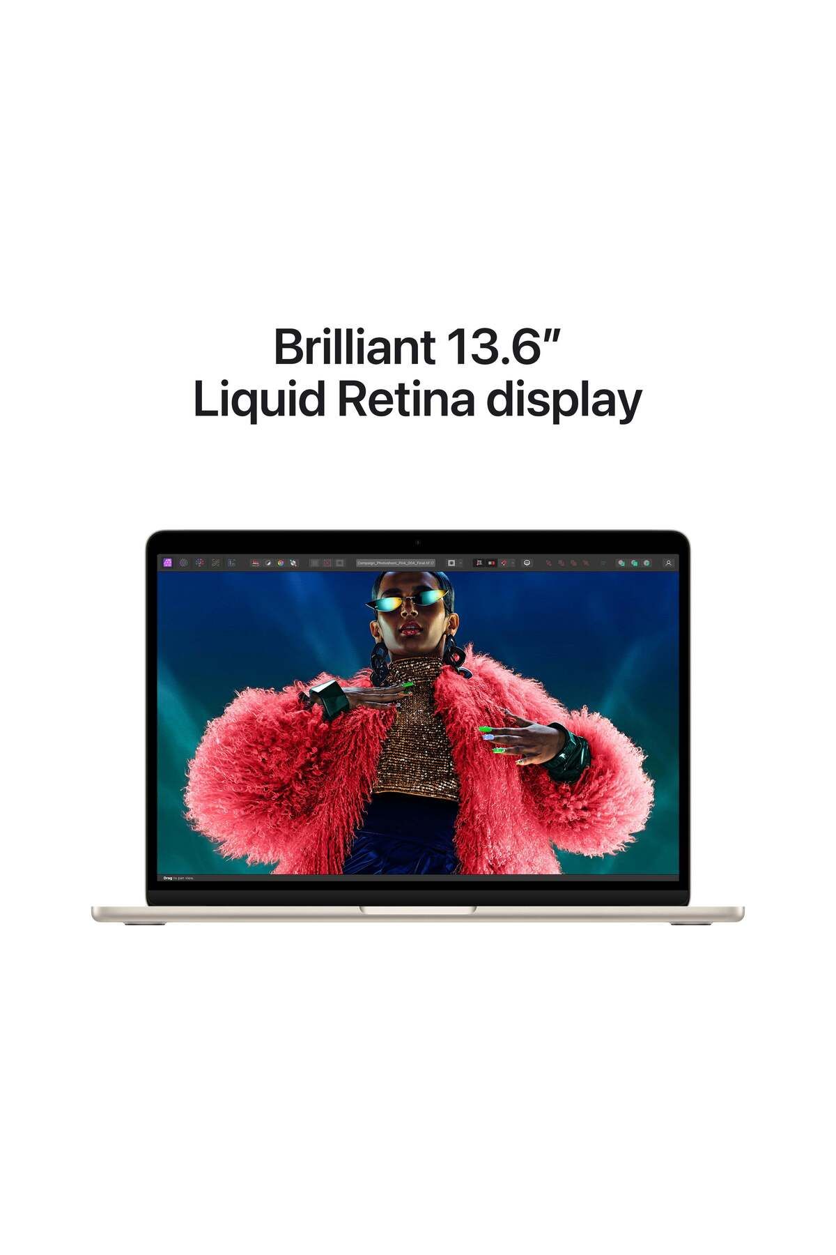 Apple-جهاز MacBook Air مقاس 13 بوصة: شريحة Apple M3 مع وحدة معالجة مركزية 8 نواة ووحدة معالجة رسومات 10 نواة، وذاكرة وصول عشوائي سعتها 16 جيجابايت ومحرك أقراص SSD سعة 512 جيجابايت - Starlight 5