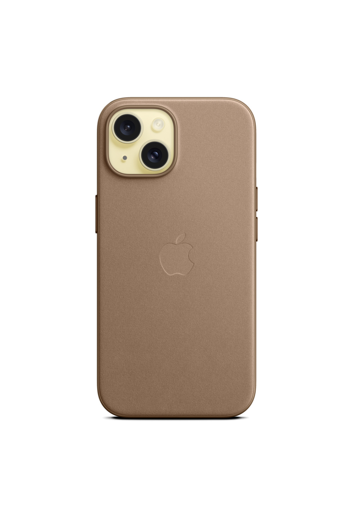 Apple-جراب iPhone 15 FineWoven مع MagSafe - بني رمادي 3