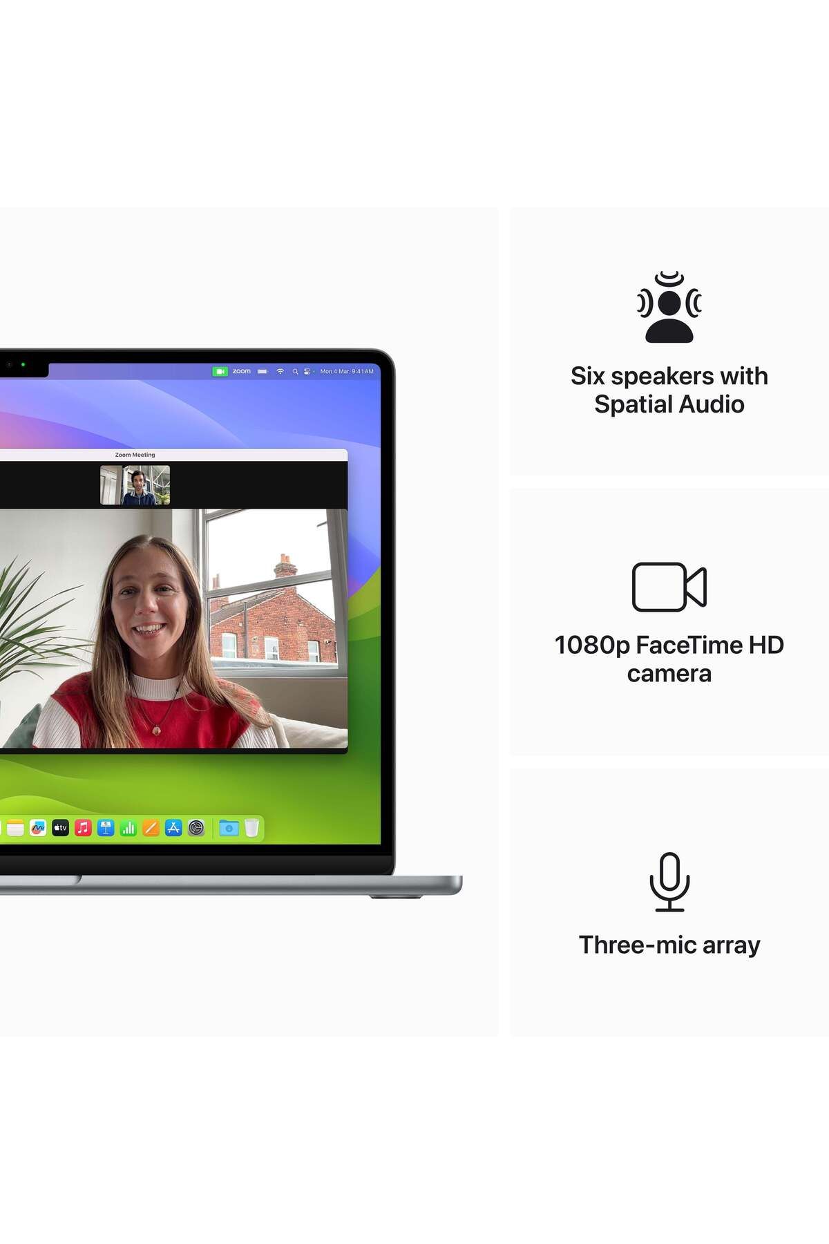 Apple-ماك بوك إير مقاس 15 بوصة: شريحة M3 مع وحدة معالجة مركزية ثمانية النواة ووحدة معالجة رسومية عشرة النواة، وقرص SSD سعة 512 جيجابايت - رمادي فضائي 6
