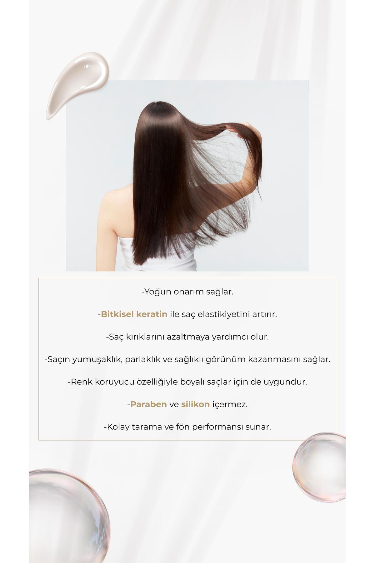 Keratin Maske 500 ml - Yıpranmış Saçlar Için Saç Maskesi — 3140100347319 — تصویر 3 از 4