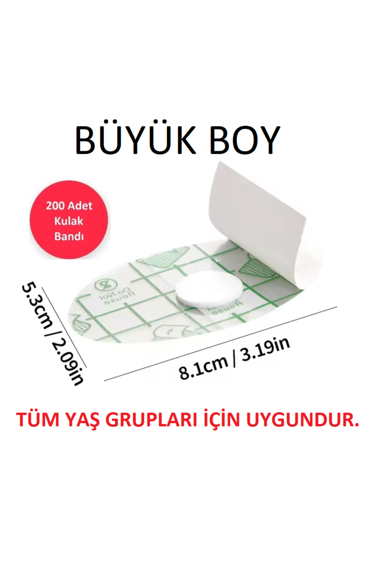 TEKNO İSTANBUL 200 Adet Su Geçirmez Yapışkanlı Kulak Koruyucu Tek Kullanımlık Su Geçirmez Bant Yüzme Duş Kuaför Ban