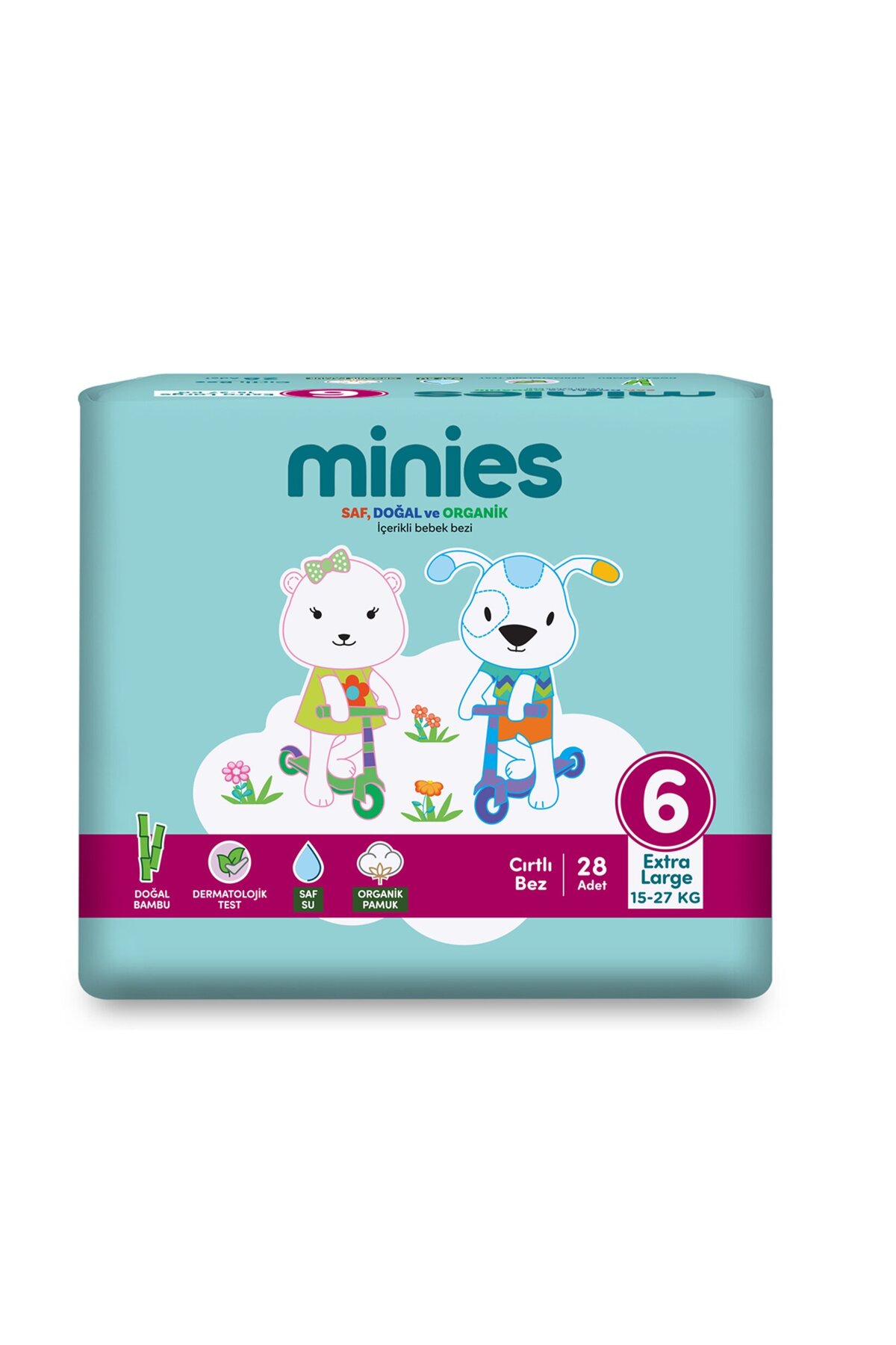 Minies Bebek Bezi Extra Large 6 Beden 15-27 Kg 28 Adet