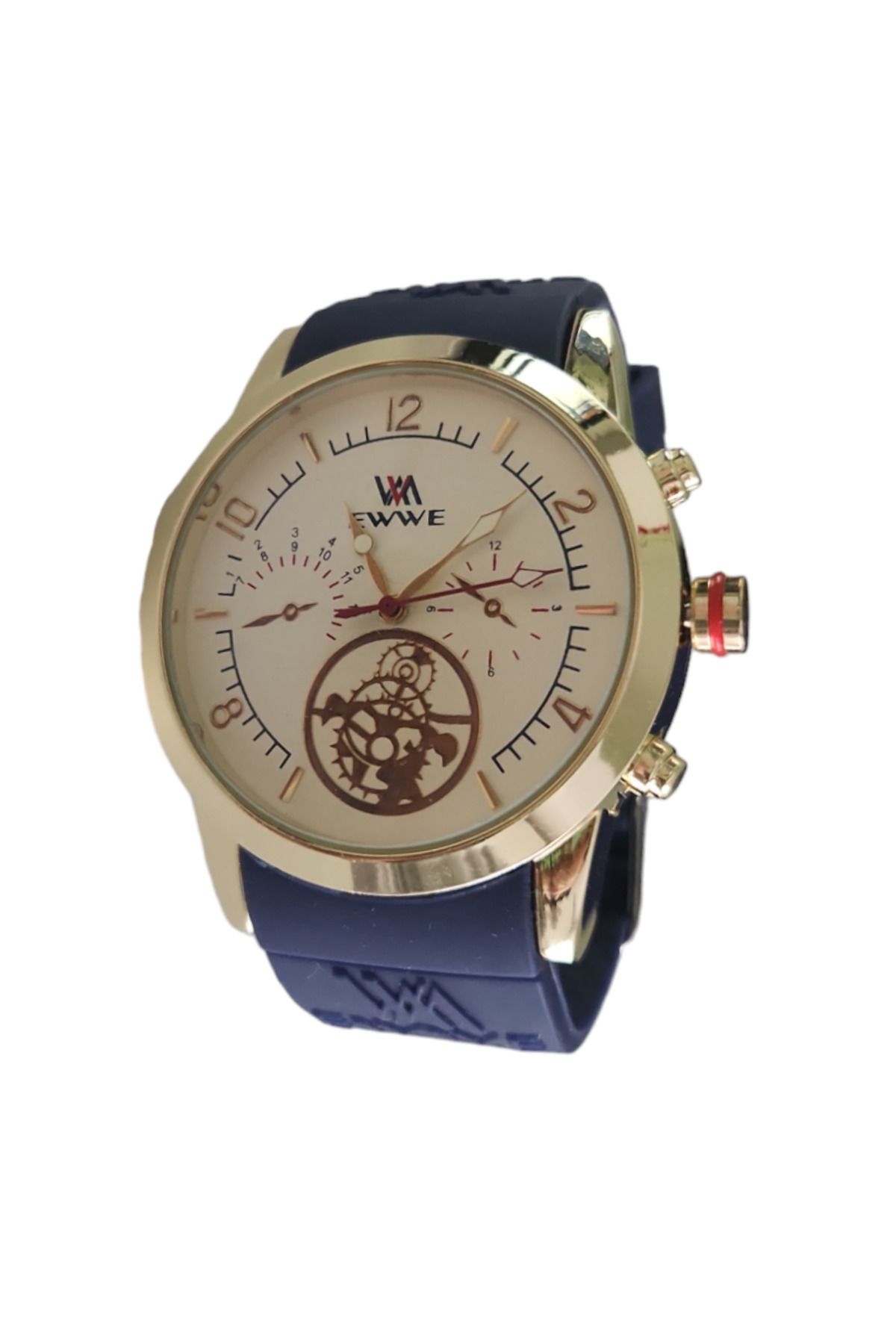 OEM-Men's casual watch with silicone strap, analog display, quartz movement 5