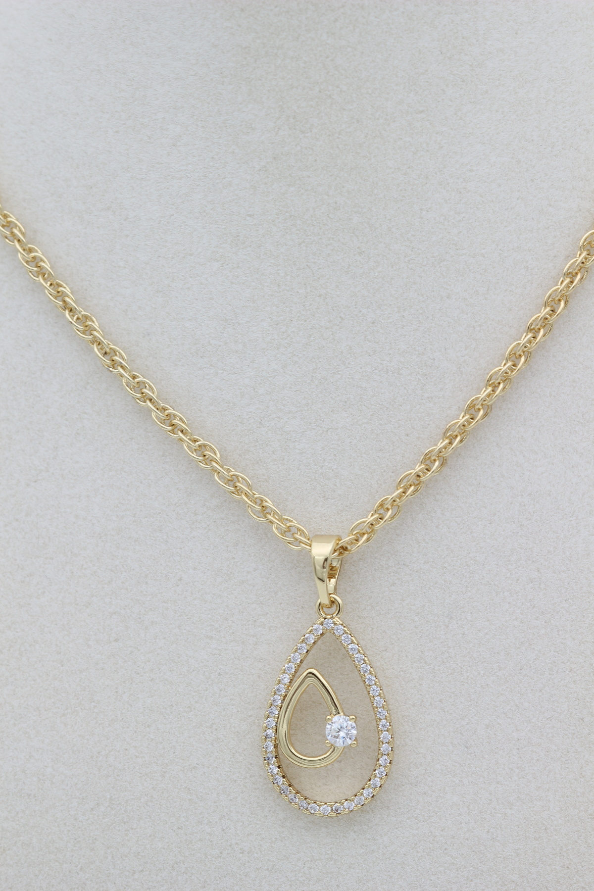 XUPING JEWELRY-Style Pearl/ 14K Gold Plated Drop Zircon Stone Necklace 1