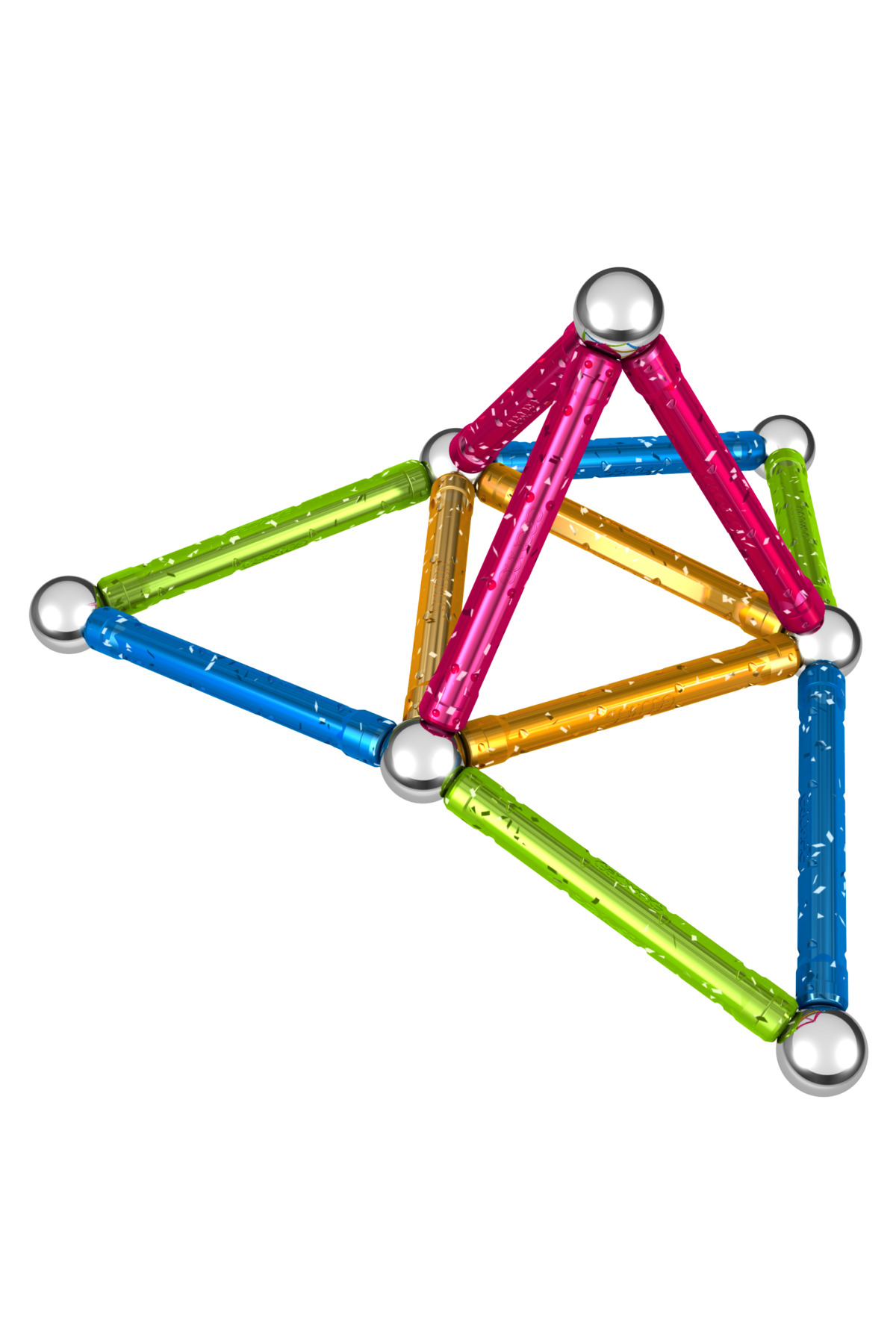 میله مغناطیسی اکلیلی | اسباب‌بازی‌های ساختنی برای نوپاها | میله‌های مغناطیسی اکلیلی با روکش فلزی