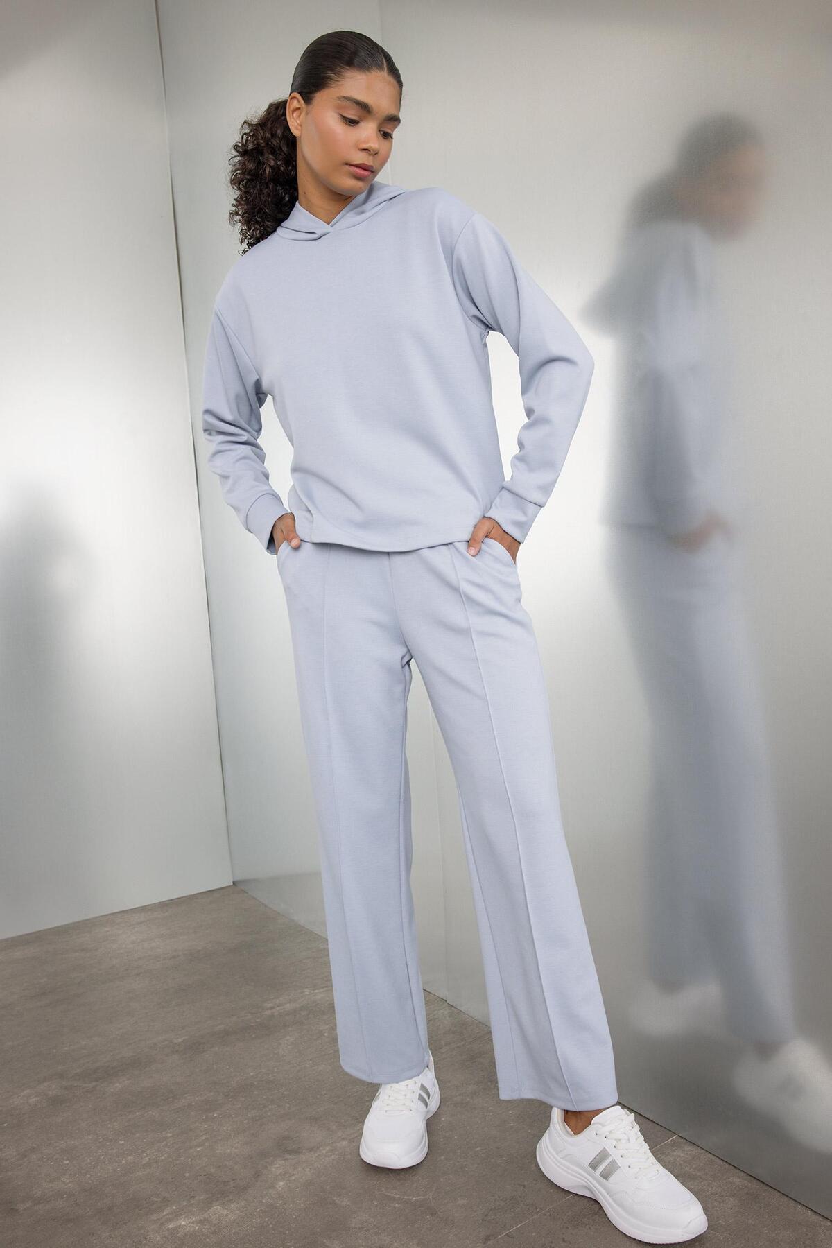 DeFacto-Fit Sportsman Jogger-Trainingsanzug, Basic Straight Standard Fit Wide Leg Skuba Diving Fabric A5628ax24 3