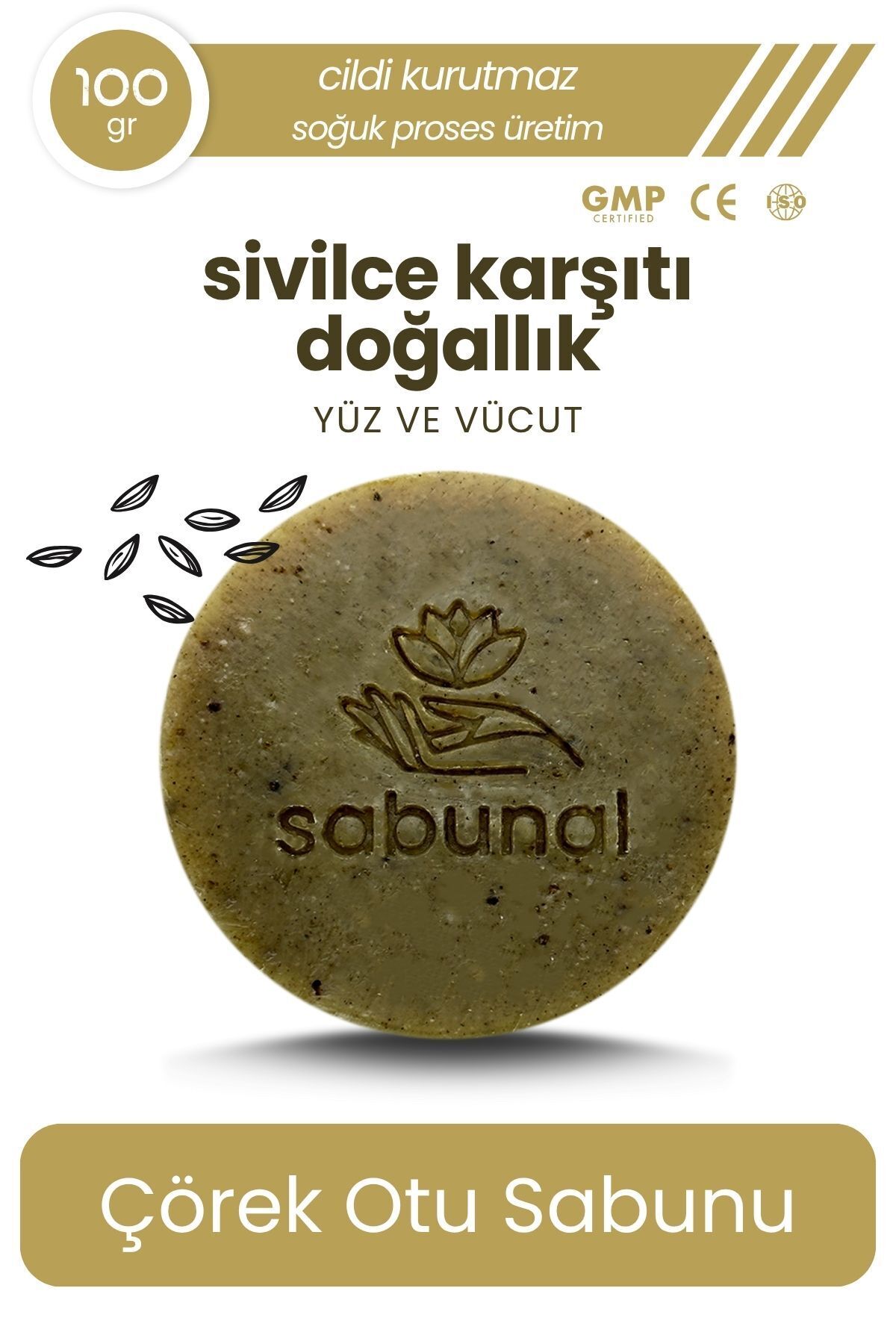 sabunal-Black Cumin Soap - Natural, Refreshing and Anti-Acne Soap 100 Gr 1