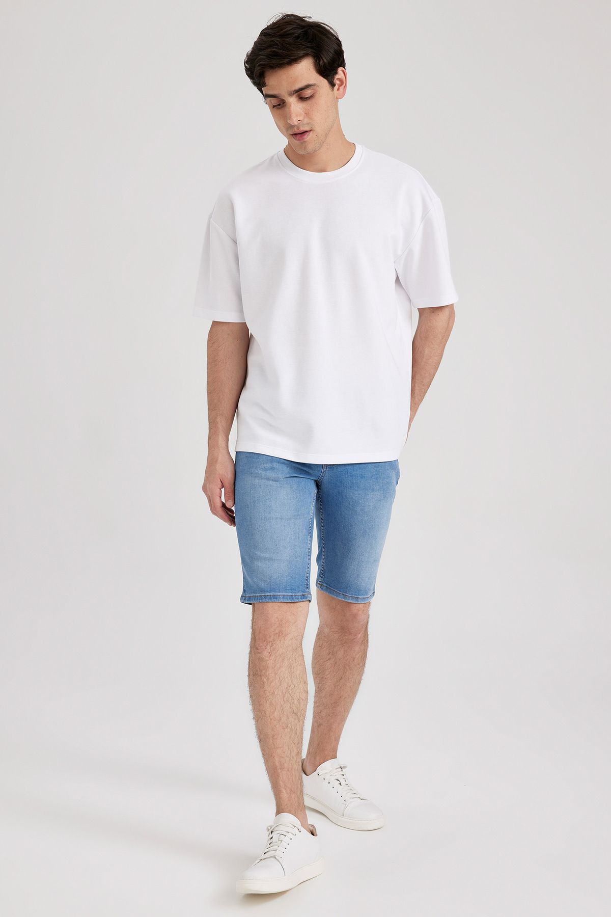DeFacto-Skinny Fit Jean Bermuda Σορτς A4803AX24SM 3