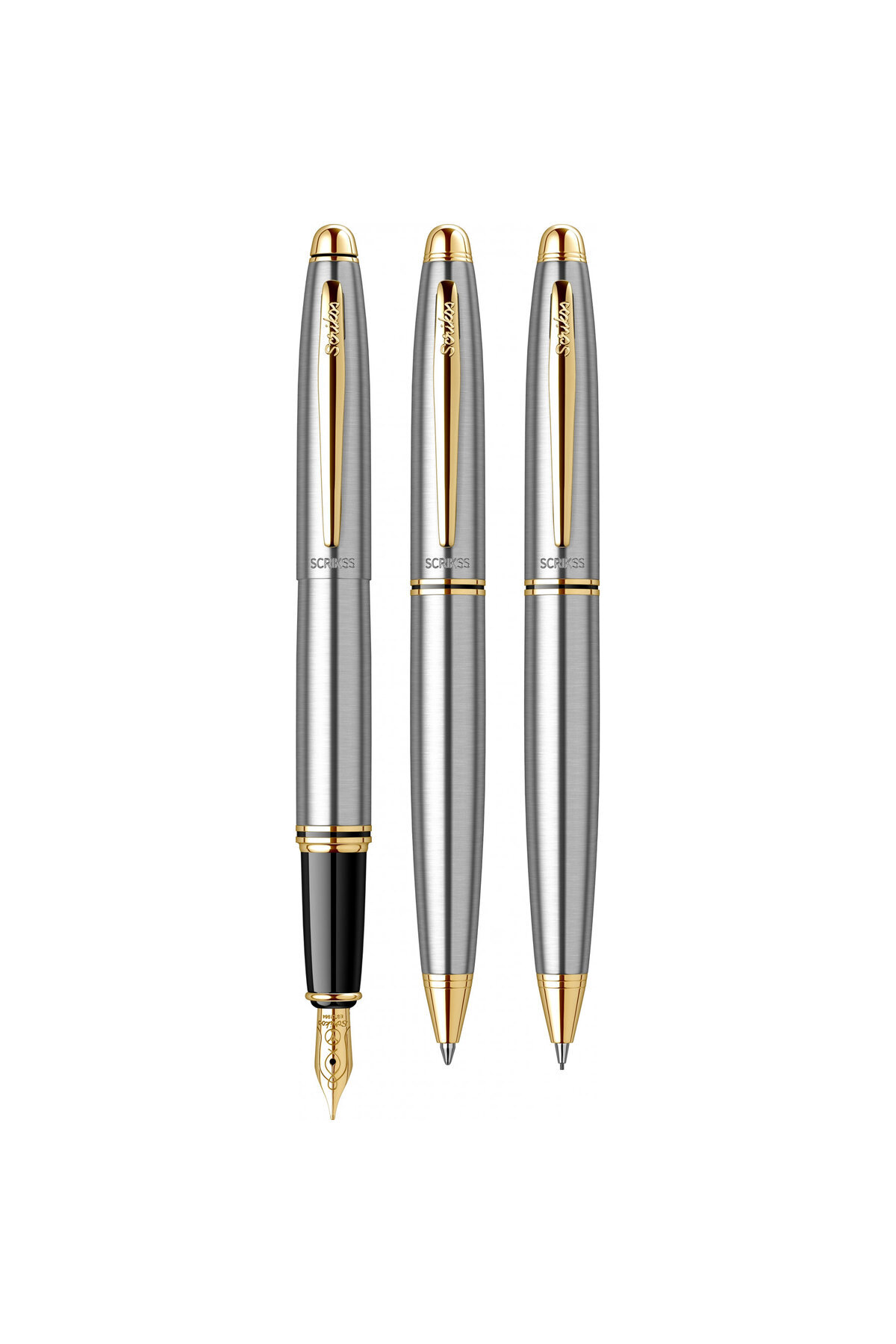 Scrikss WizDesign 88 DOLMA KALEM + TÜKENMEZKALEM + VERSATİL SET GOLD KROM (GARANTİLİ-KUTULU-KİŞİYE ÖZEL)