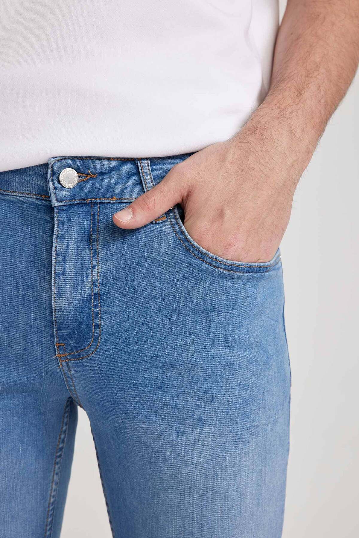 DeFacto-Skinny Fit Jean Bermuda Σορτς A4803AX24SM 5