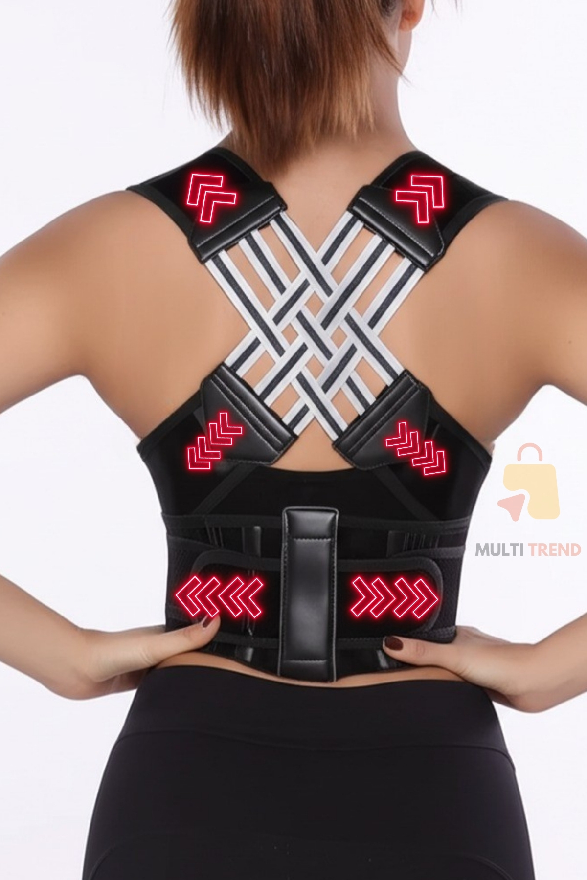 HASBY-Corset pentru postură verticală Femei Bărbați Corector de postură Anti-bucă Corset de fixare verticală reglabil 8
