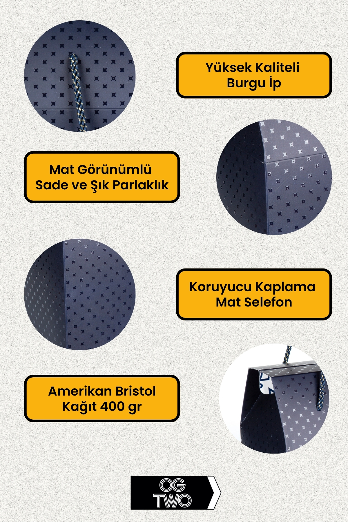 OGTWO Premium Konsept Tasarım Hediye Kutusu Çanta Boş Karton Hediye Paketi Hediyelik Lacivert - 24x14x20cm fotoğrafı 6 (önizleme)