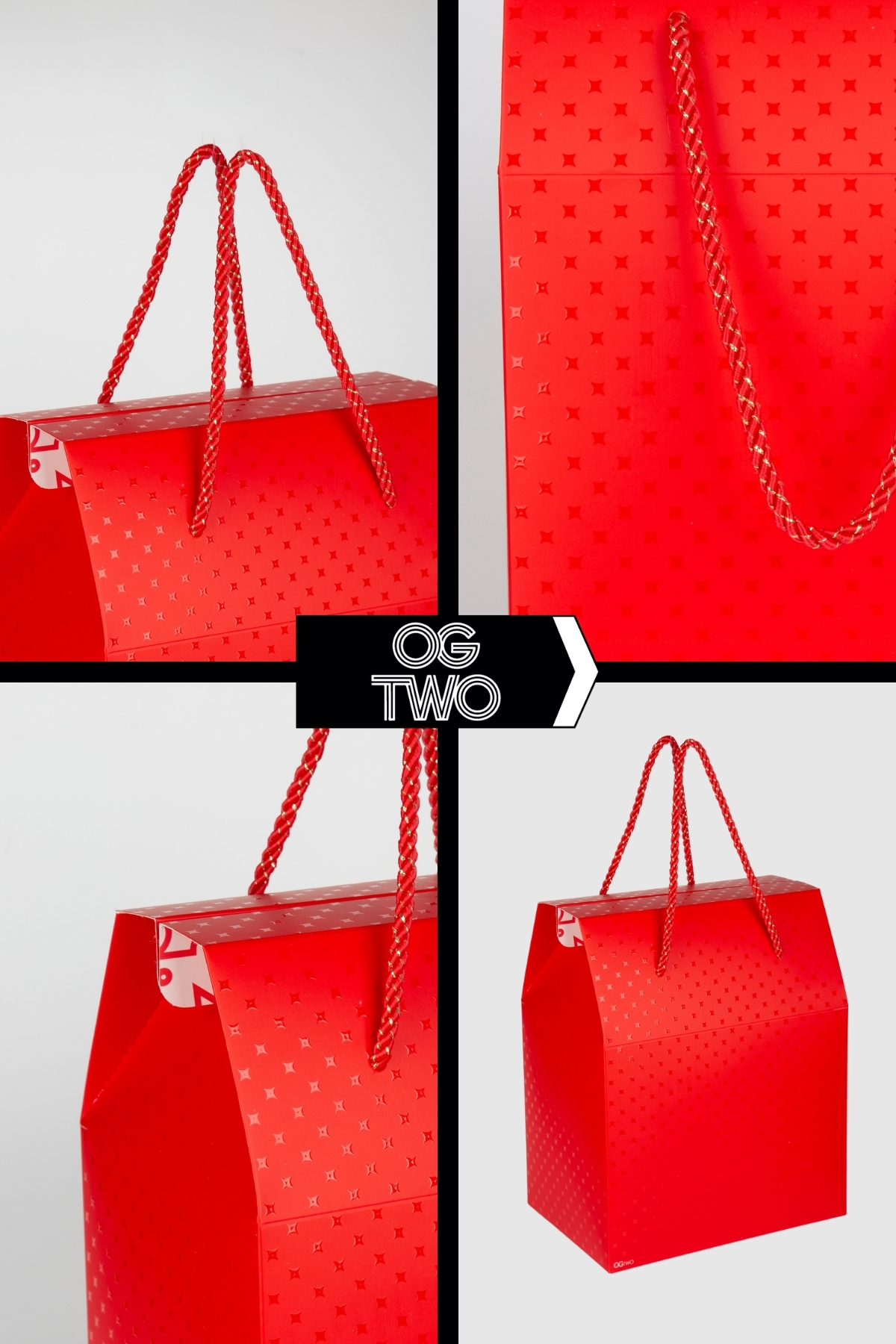 OGTWO Premium Konsept Tasarım Hediye Kutusu Çanta Boş Karton Hediye Paketi Hediyelik Kırmızı - 24x14x20cm fotoğrafı 2 (önizleme)